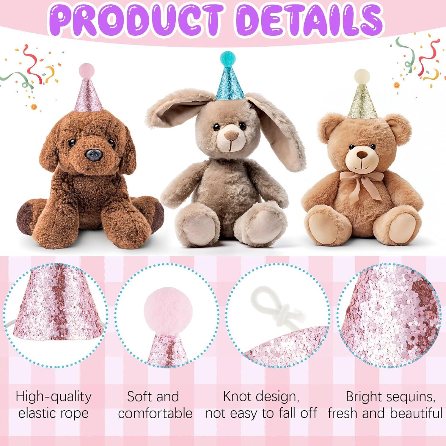 Soulchen 7 Mini Sombreros de Fiesta para Muñecas 8 cm Coloridos