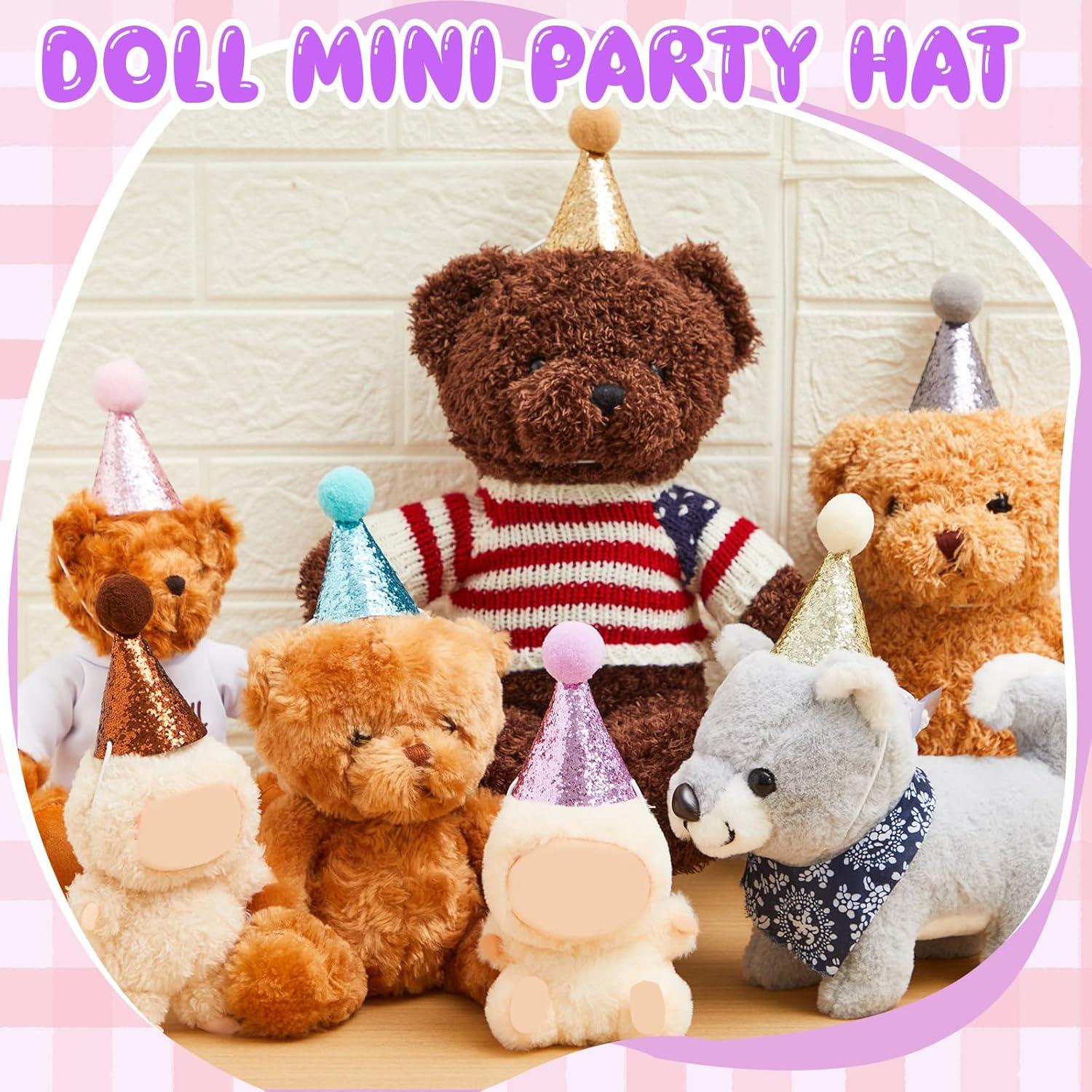 Soulchen 7 Mini Sombreros de Fiesta para Muñecas 8 cm Coloridos