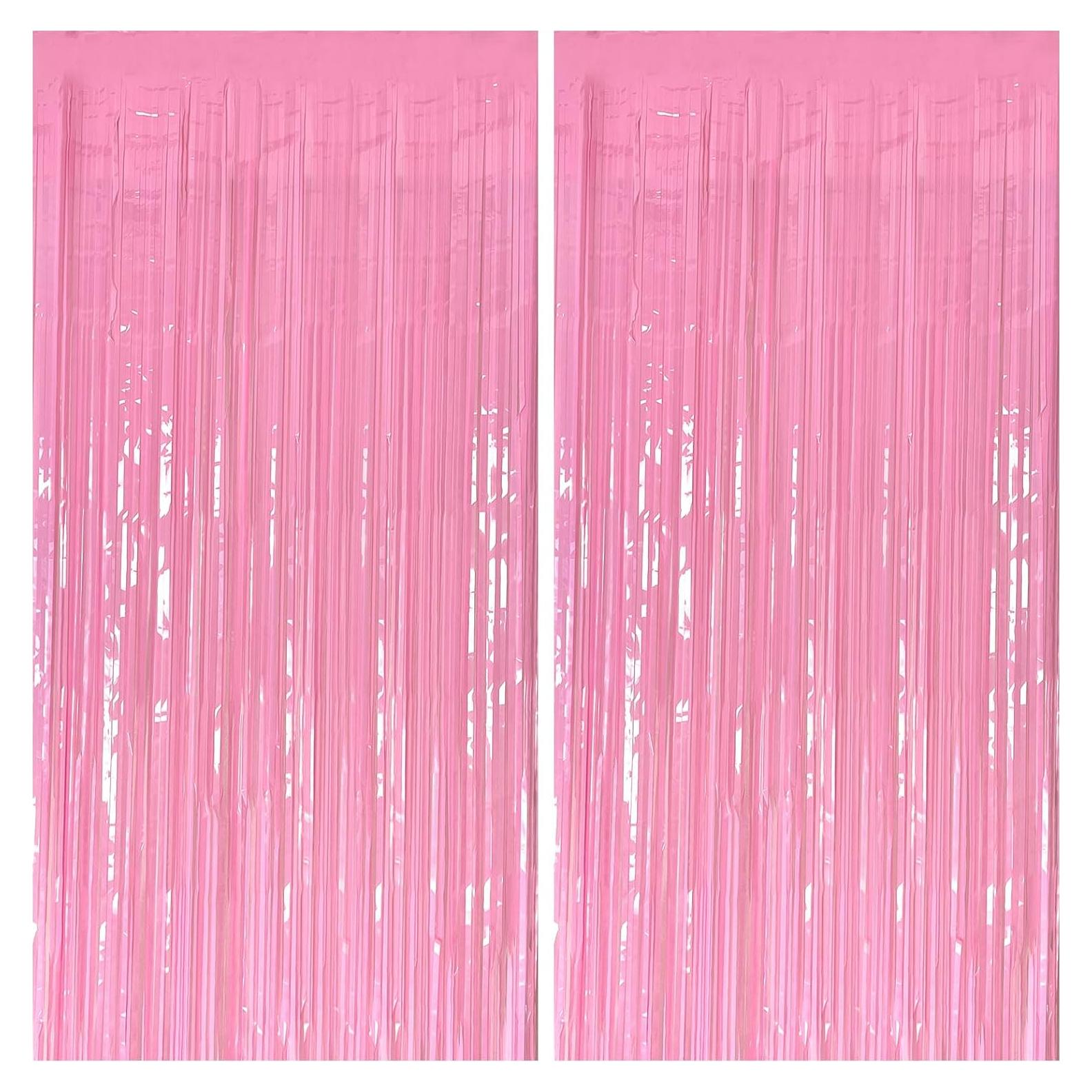 Cortinas de Papel de Aluminio Rosa Pastel 2 PCS 1x2m K.E.J.