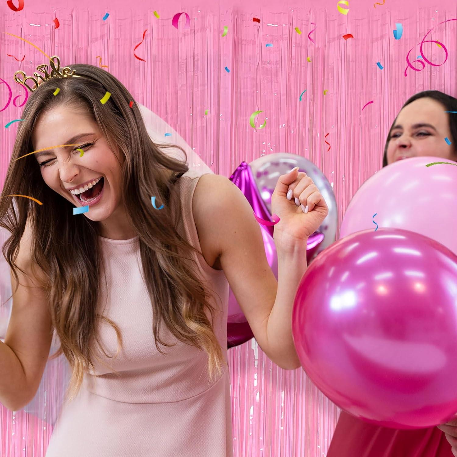 Cortinas de Papel de Aluminio Rosa Pastel 2 PCS 1x2m K.E.J.