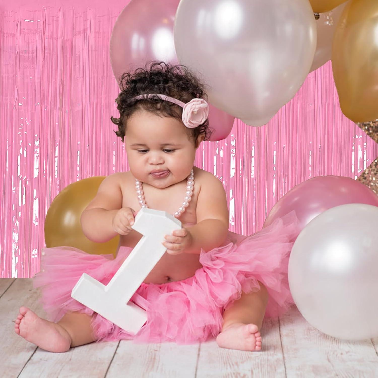 Cortinas de Papel de Aluminio Rosa Pastel 2 PCS 1x2m K.E.J.