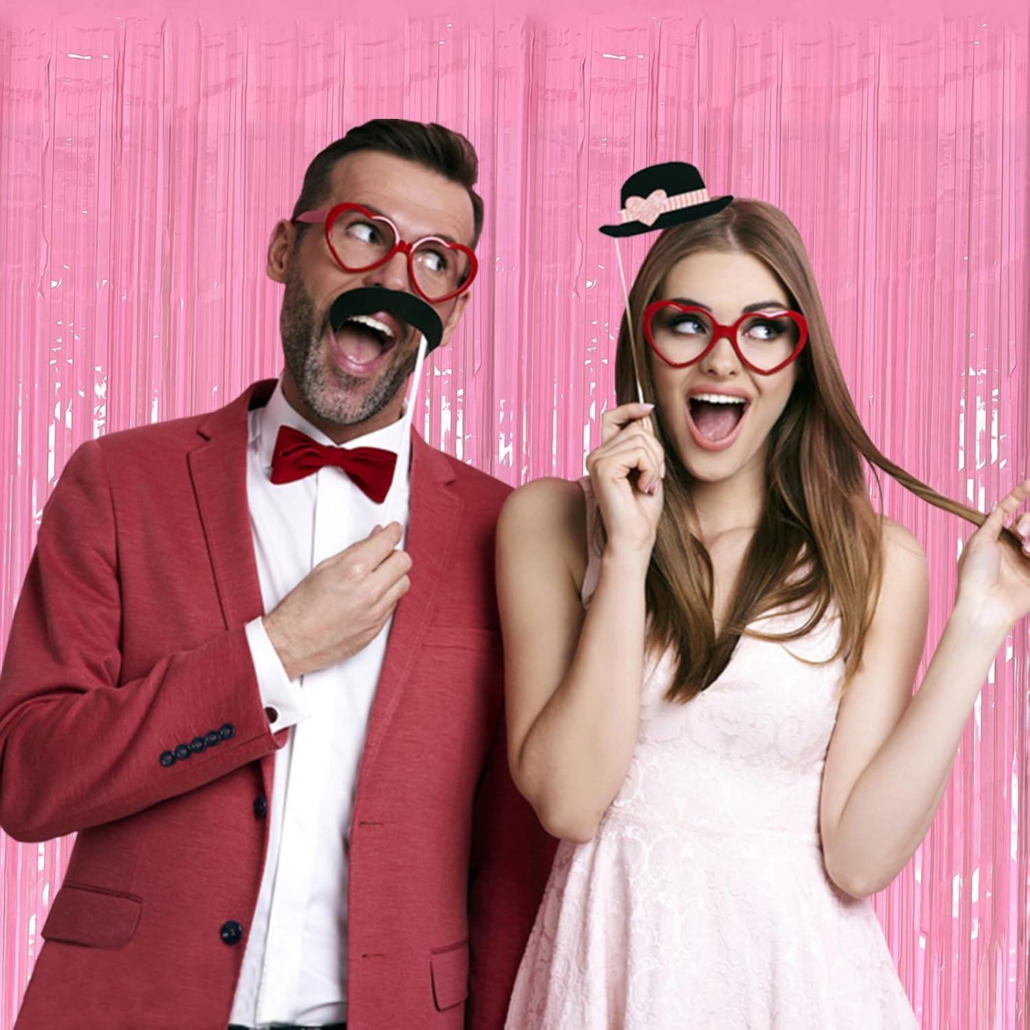 Cortinas de Papel de Aluminio Rosa Pastel 2 PCS 1x2m K.E.J.