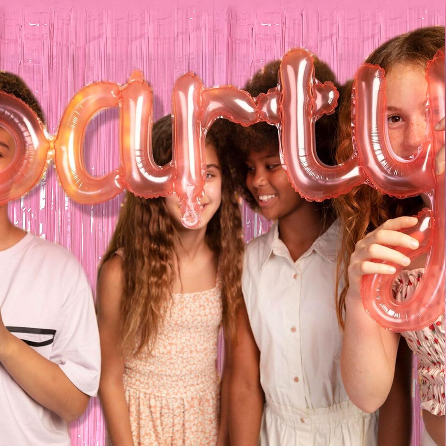 Cortinas de Papel de Aluminio Rosa Pastel 2 PCS 1x2m K.E.J.