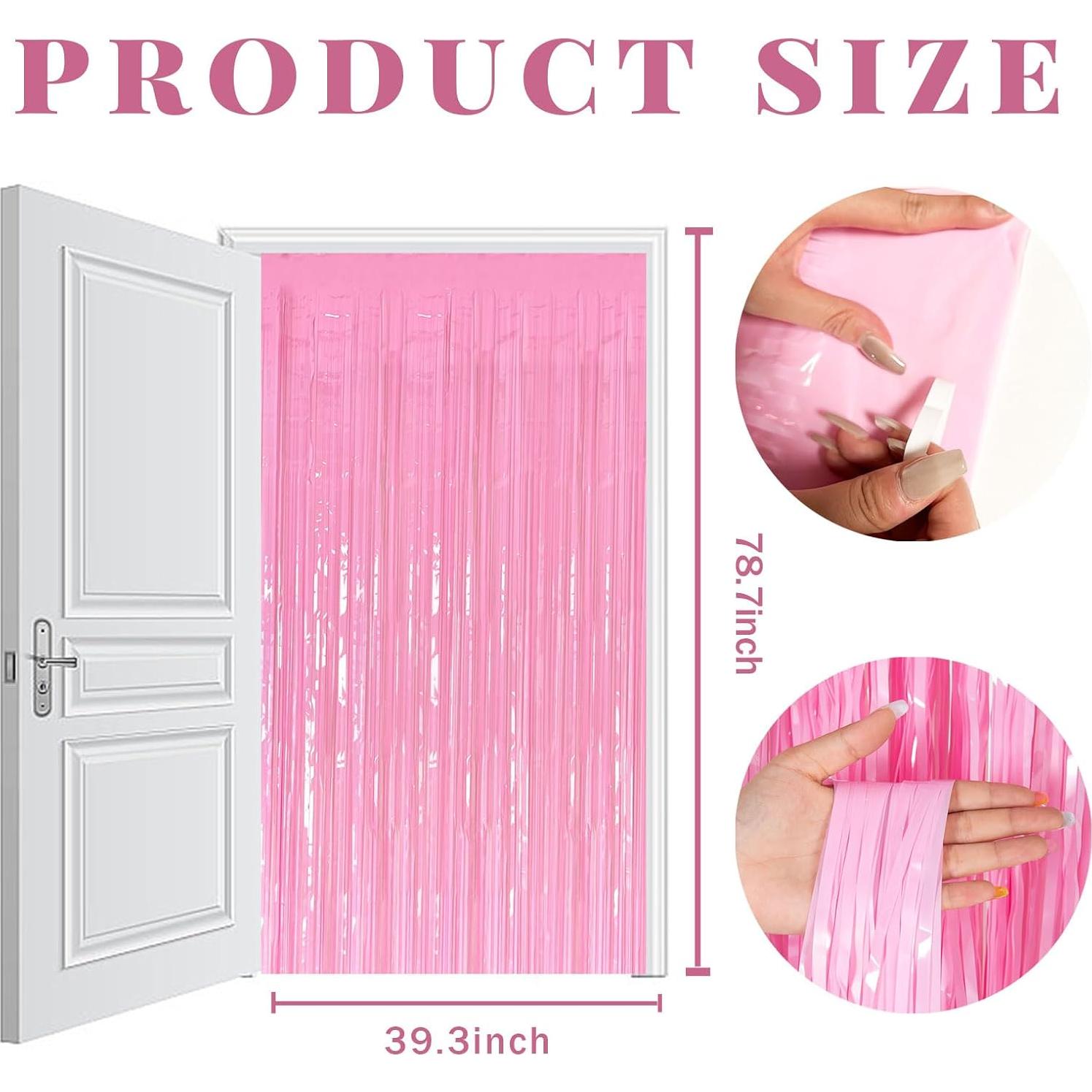 Cortinas de Papel de Aluminio Rosa Pastel 2 PCS 1x2m K.E.J.