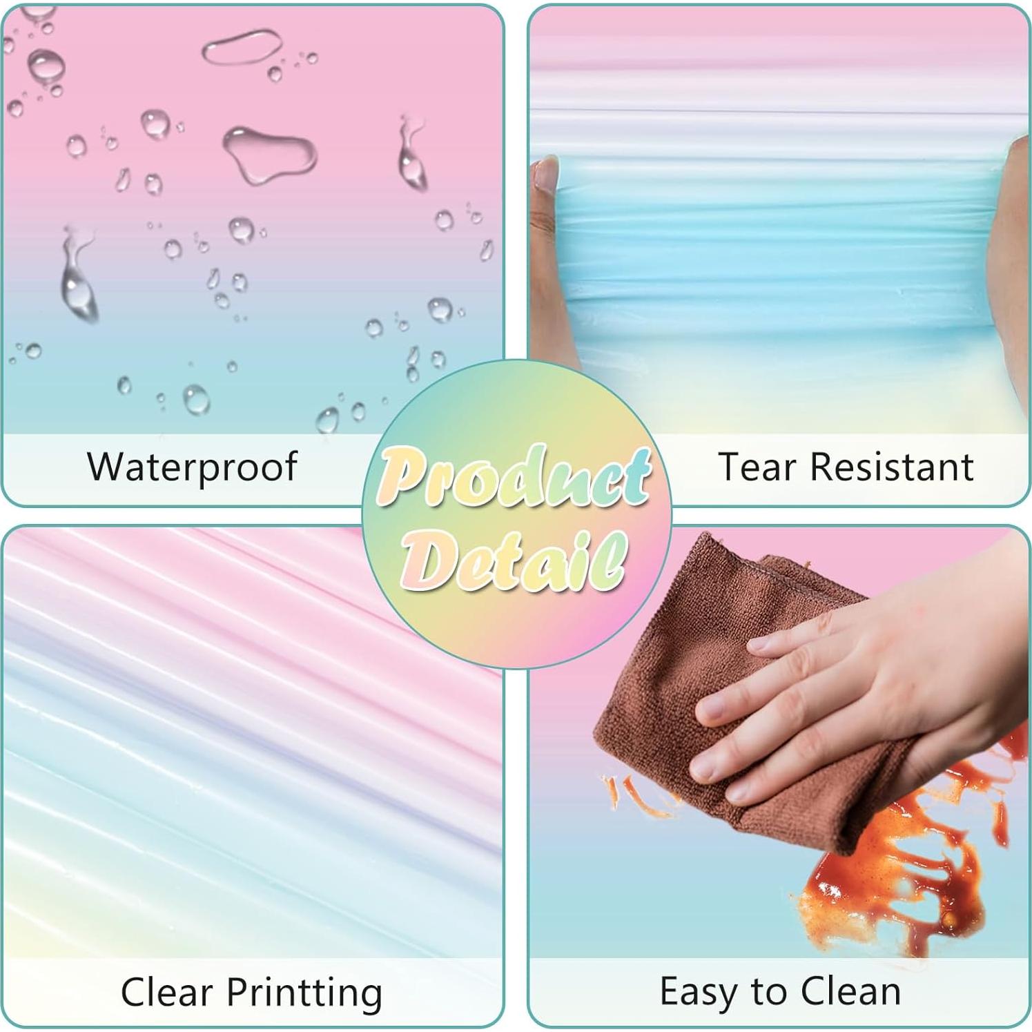 Paquete de 3 Manteles Desechables Arcoíris BHEYA 137x274 cm