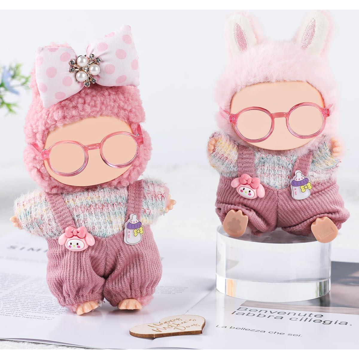 Ropa de Muñeca Rosa ZIVOYCO 17cm con Gafas Clip de Mariposa