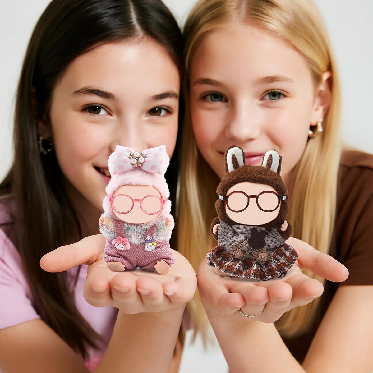 Ropa de Muñeca Rosa ZIVOYCO 17cm con Gafas Clip de Mariposa