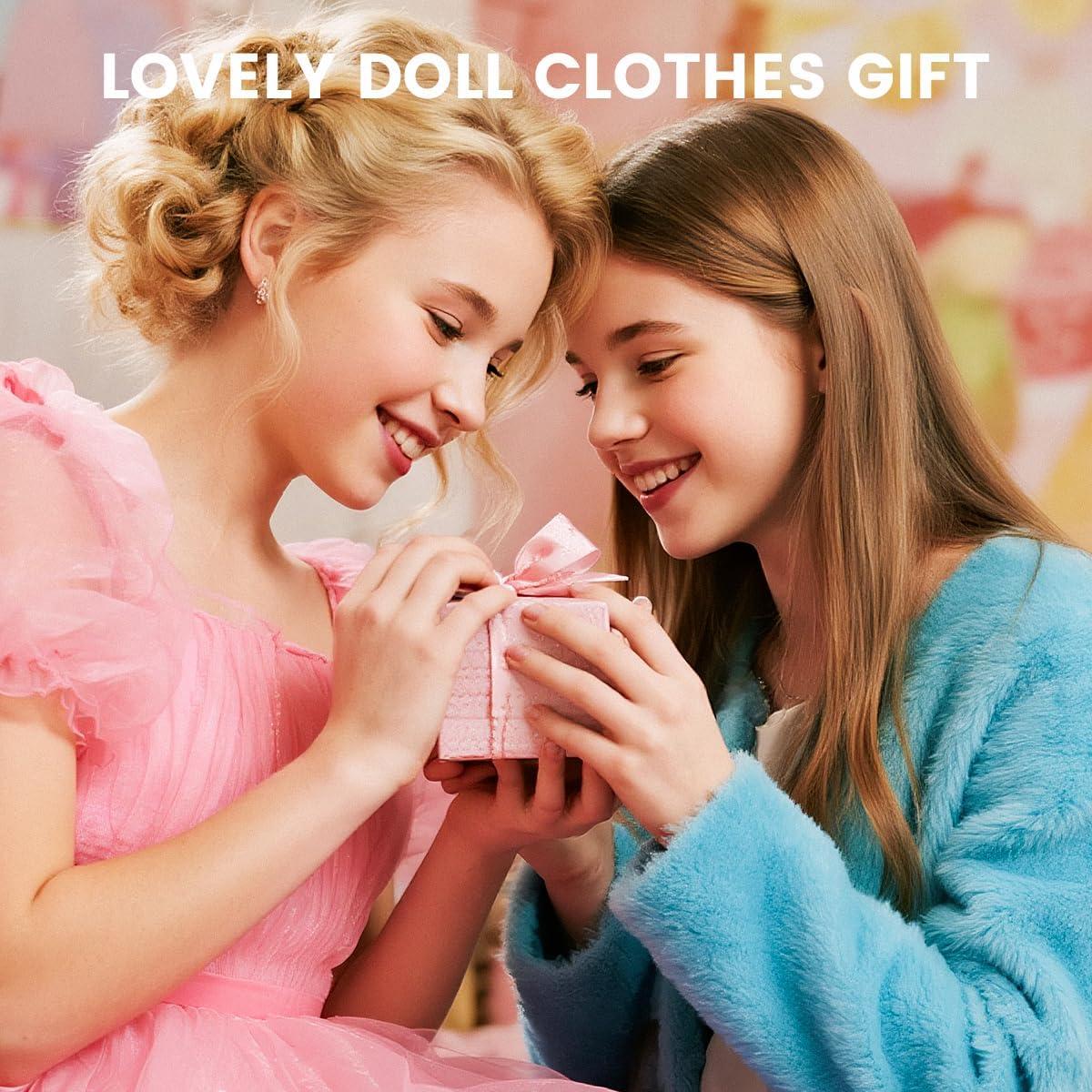 Ropa de Muñeca Rosa ZIVOYCO 17cm con Gafas Clip de Mariposa