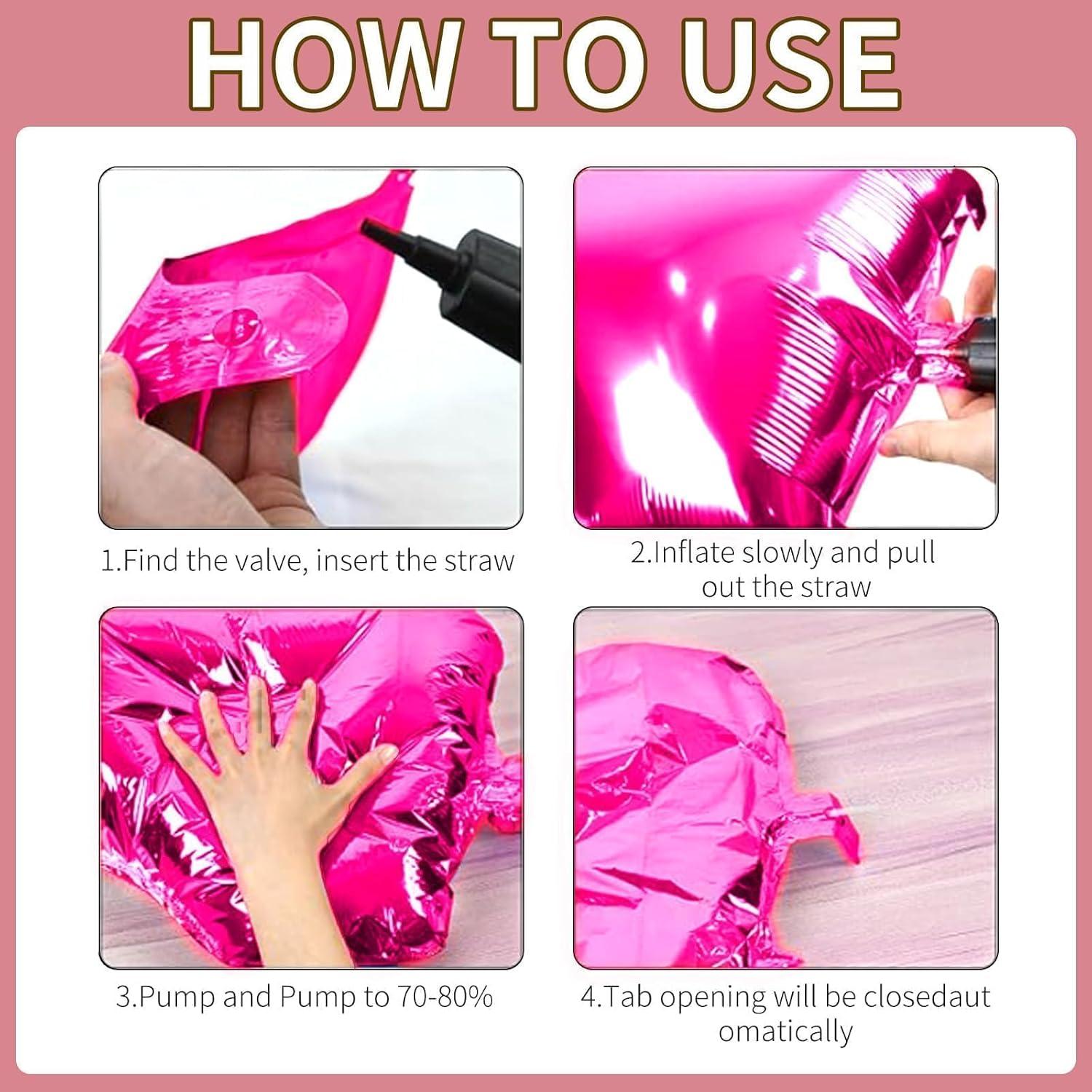 Globos de Foil Cuadrados Rosa Fucsia y Oro Rosa 48 cm - Kit Fiesta