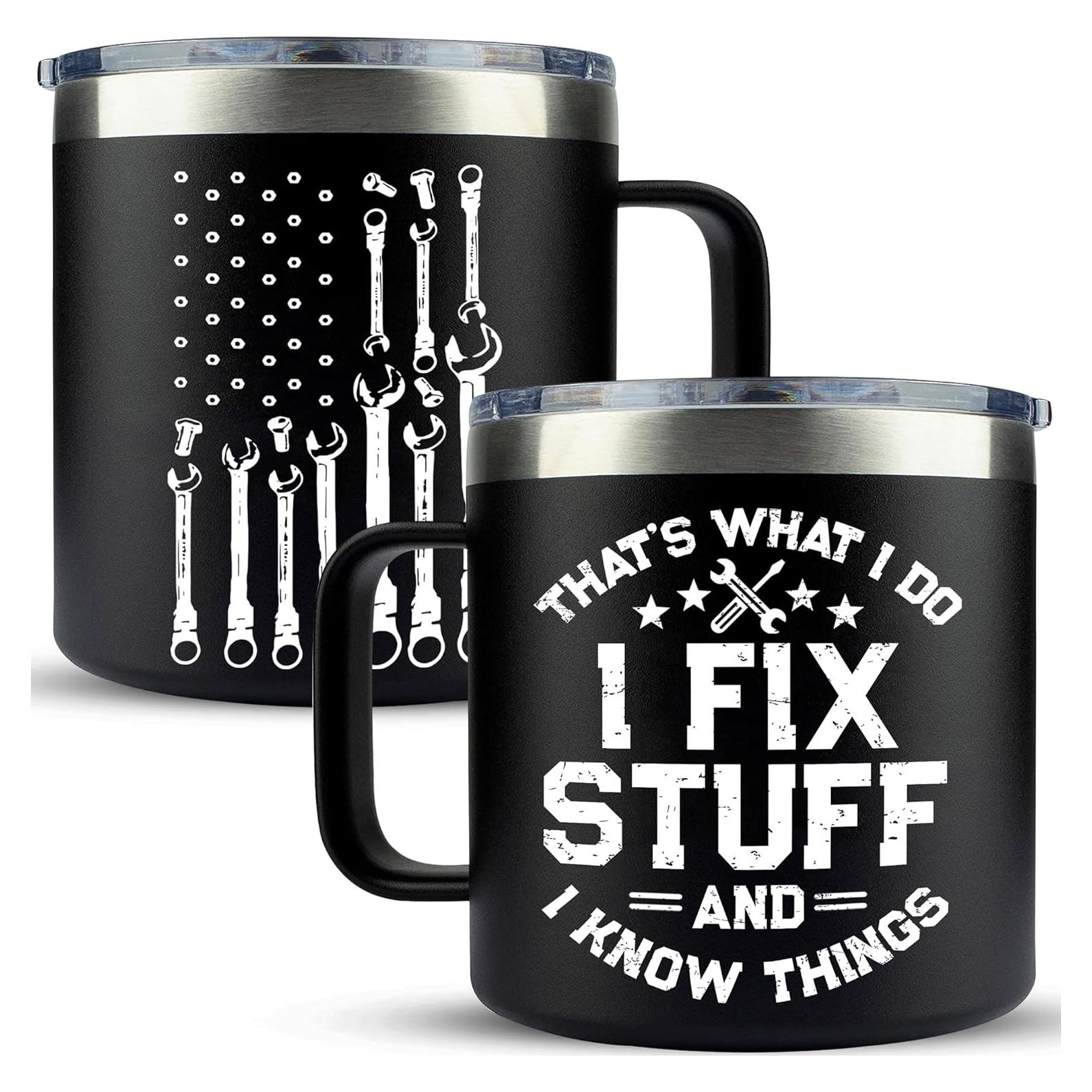 Taza de Acero Inoxidable VIWIS 14 Oz para Hombres - Regalos Día del Padre