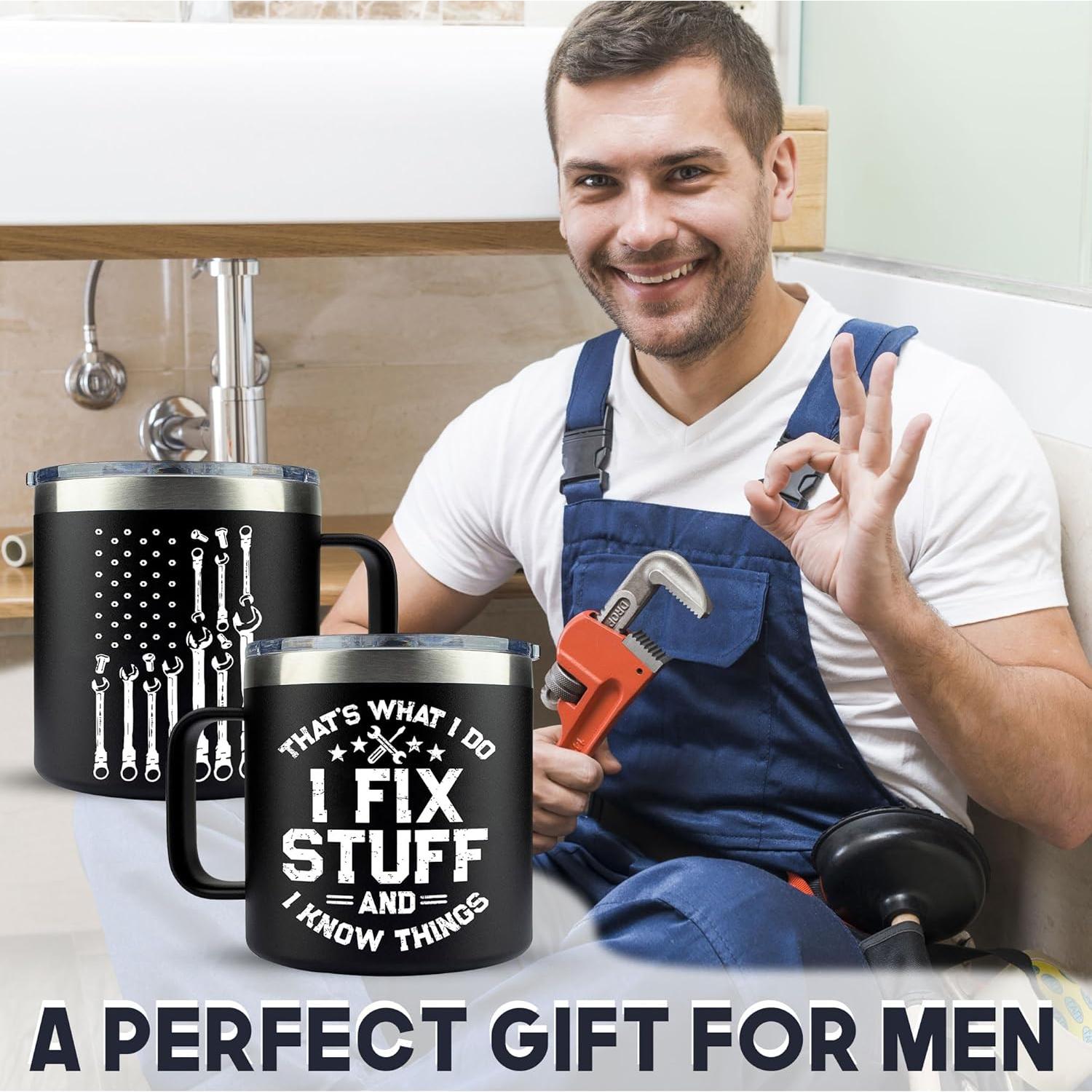 Taza de Acero Inoxidable VIWIS 14 Oz para Hombres - Regalos Día del Padre