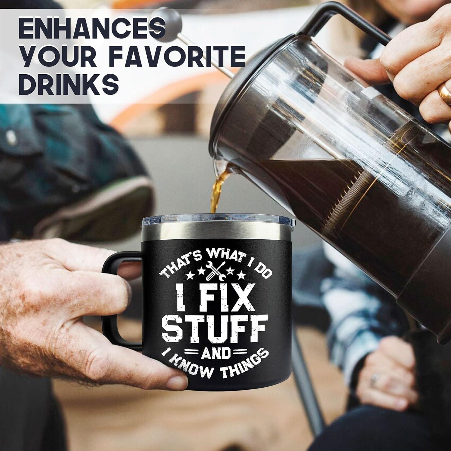 Taza de Acero Inoxidable VIWIS 14 Oz para Hombres - Regalos Día del Padre