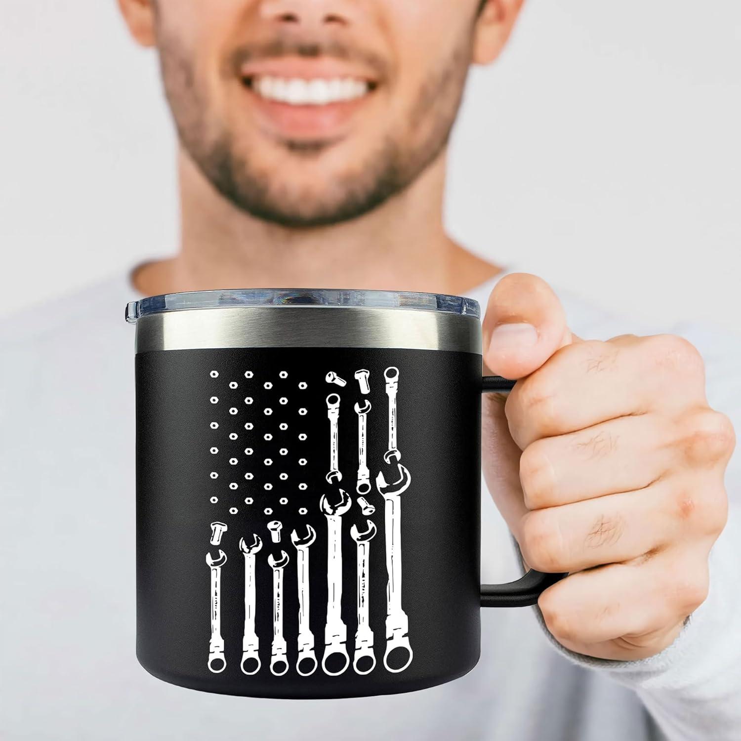 Taza de Acero Inoxidable VIWIS 14 Oz para Hombres - Regalos Día del Padre