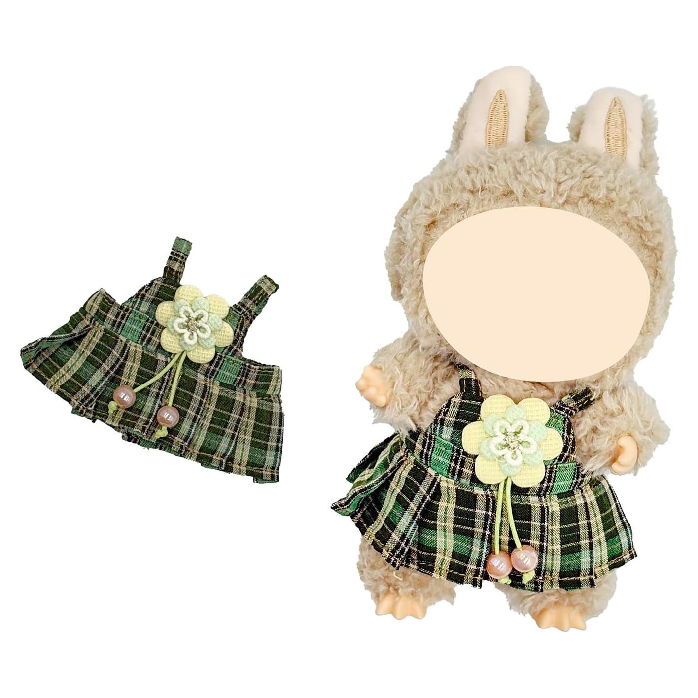 Vestido de Muñeca Bosque BADA-LNM Cuadrícula Verde 17cm
