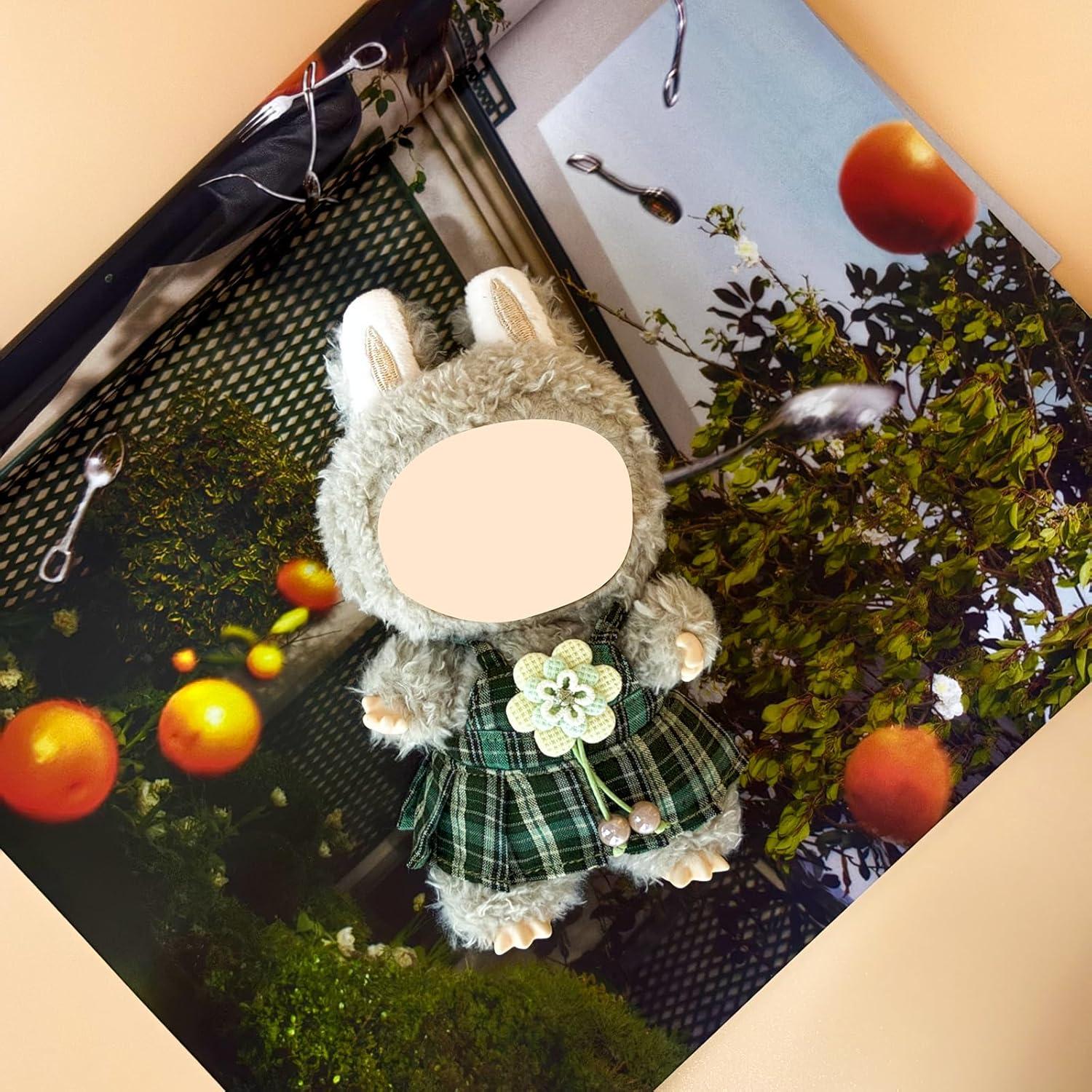 Vestido de Muñeca Bosque BADA-LNM Cuadrícula Verde 17cm