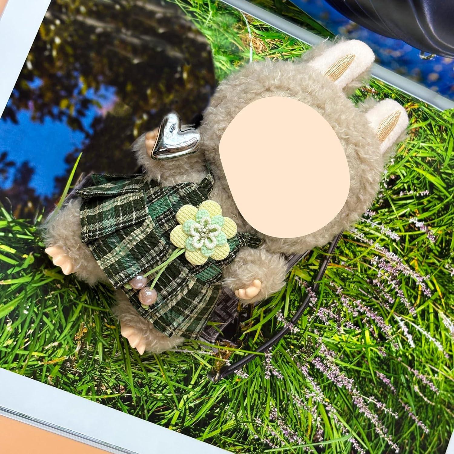 Vestido de Muñeca Bosque BADA-LNM Cuadrícula Verde 17cm