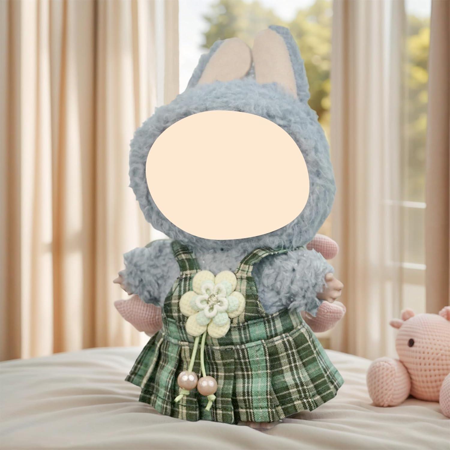 Vestido de Muñeca Bosque BADA-LNM Cuadrícula Verde 17cm