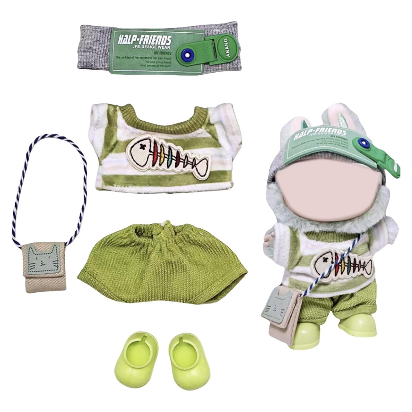 Conjunto de Ropa Elegante para Muñeca Conejo 17cm - 6 Piezas