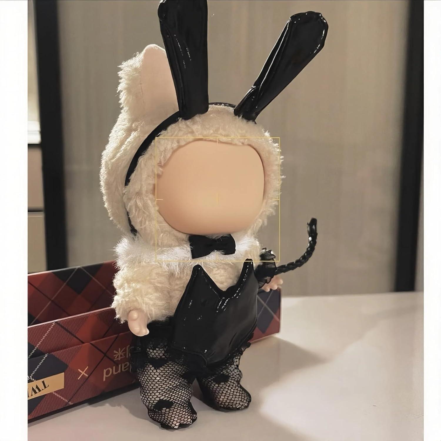 Conjunto de Ropa para Muñecas 17cm VVQUI - Diadema Conejo, Falda Cuero