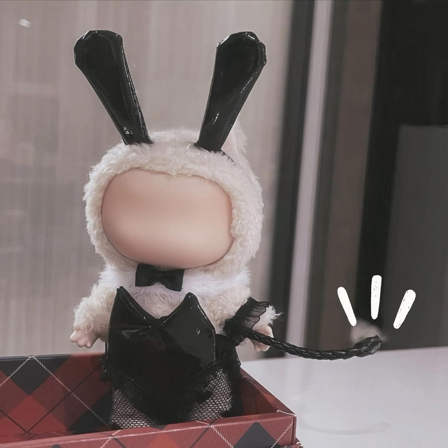 Conjunto de Ropa para Muñecas 17cm VVQUI - Diadema Conejo, Falda Cuero