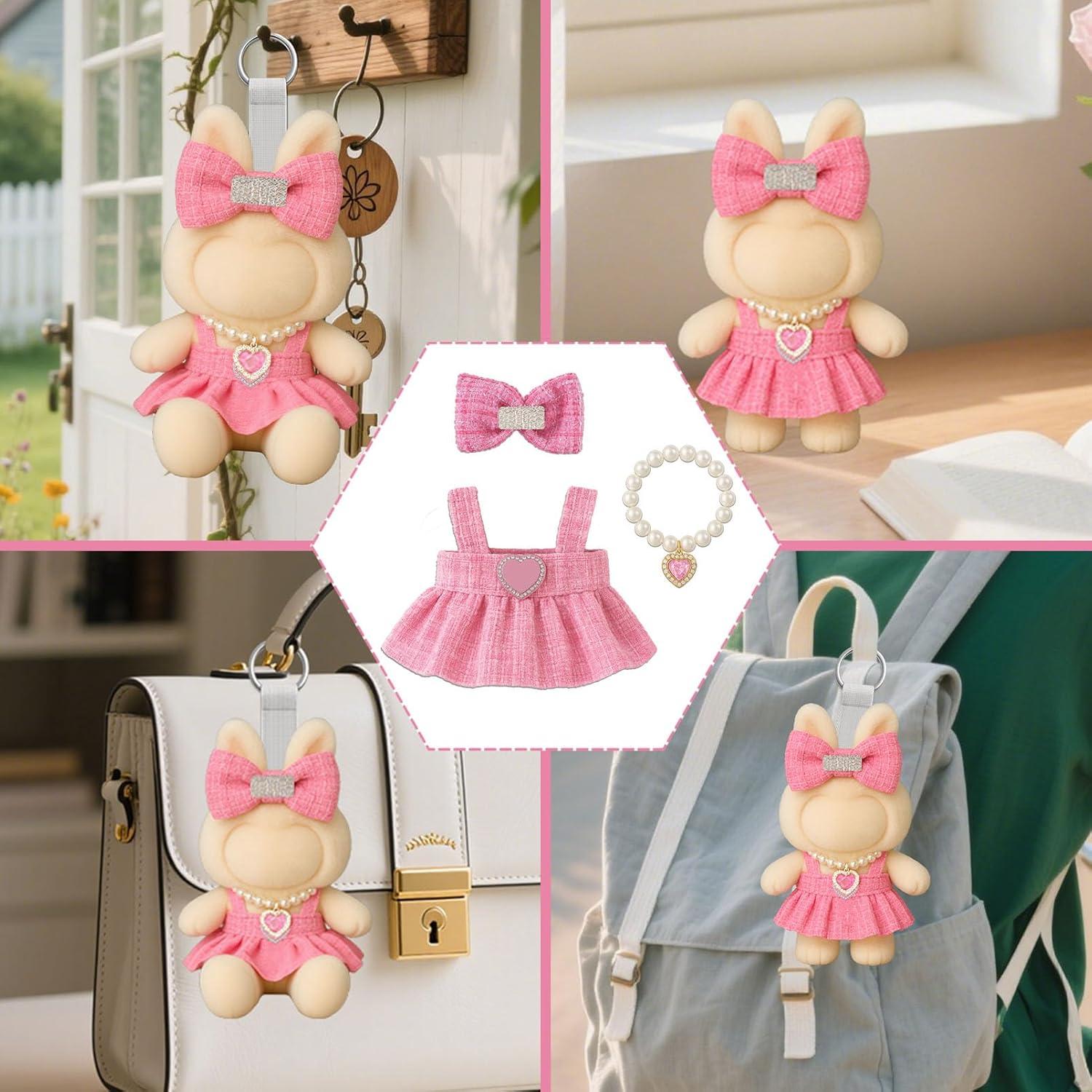 Conjunto de Ropa de Muñeca Rosa Hecho a Mano 17 cm Genovega