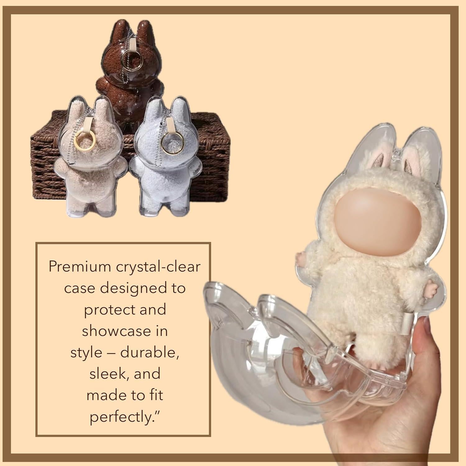 Funda Protectora Transparente LABUBU para Figuras de Pie