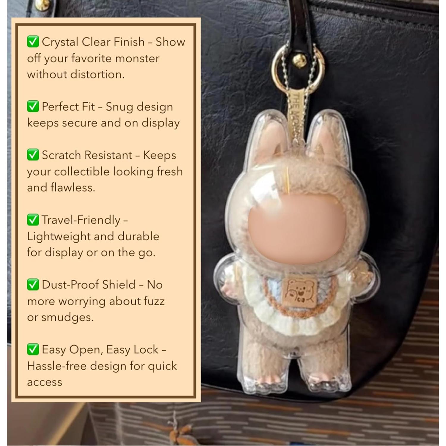 Funda Protectora Transparente LABUBU para Figuras de Pie