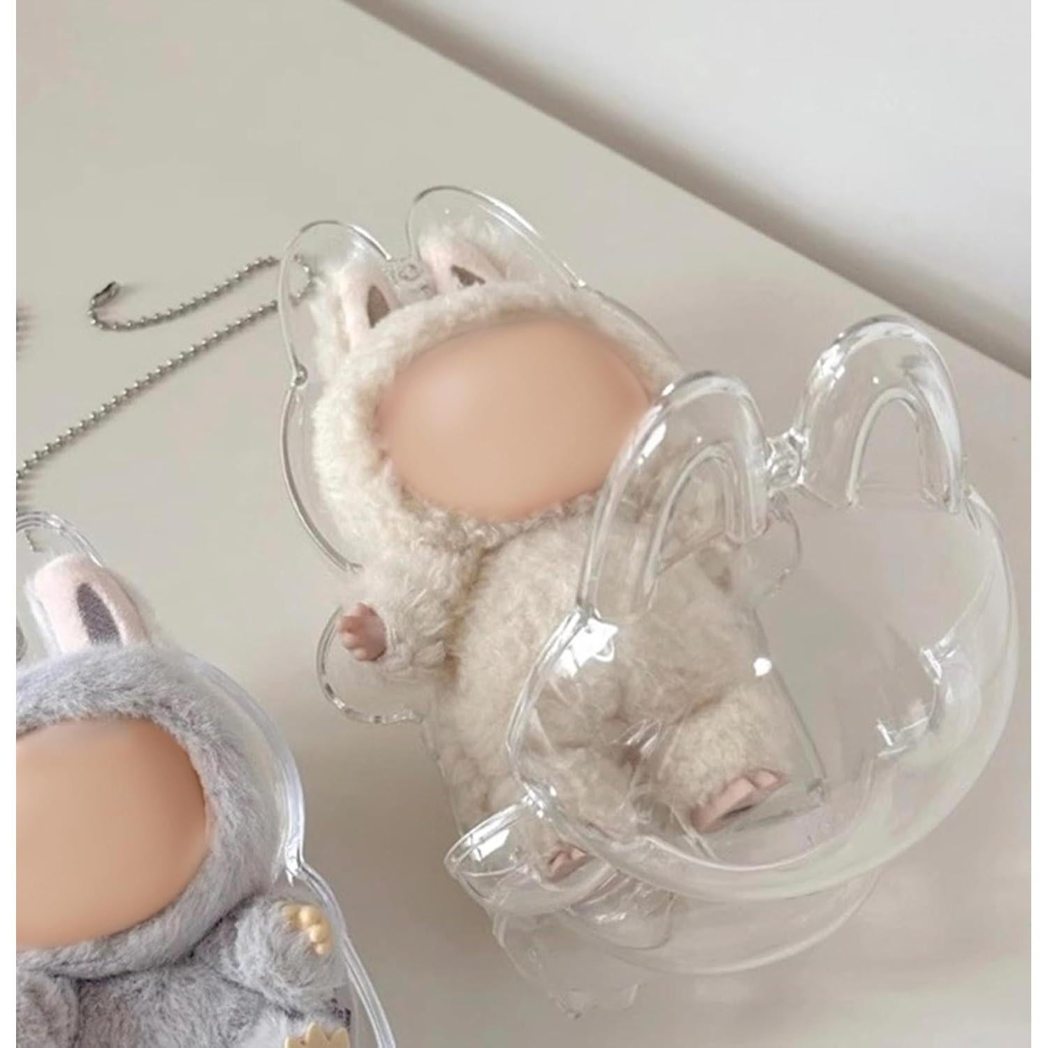 Funda Protectora Transparente LABUBU para Figuras de Pie