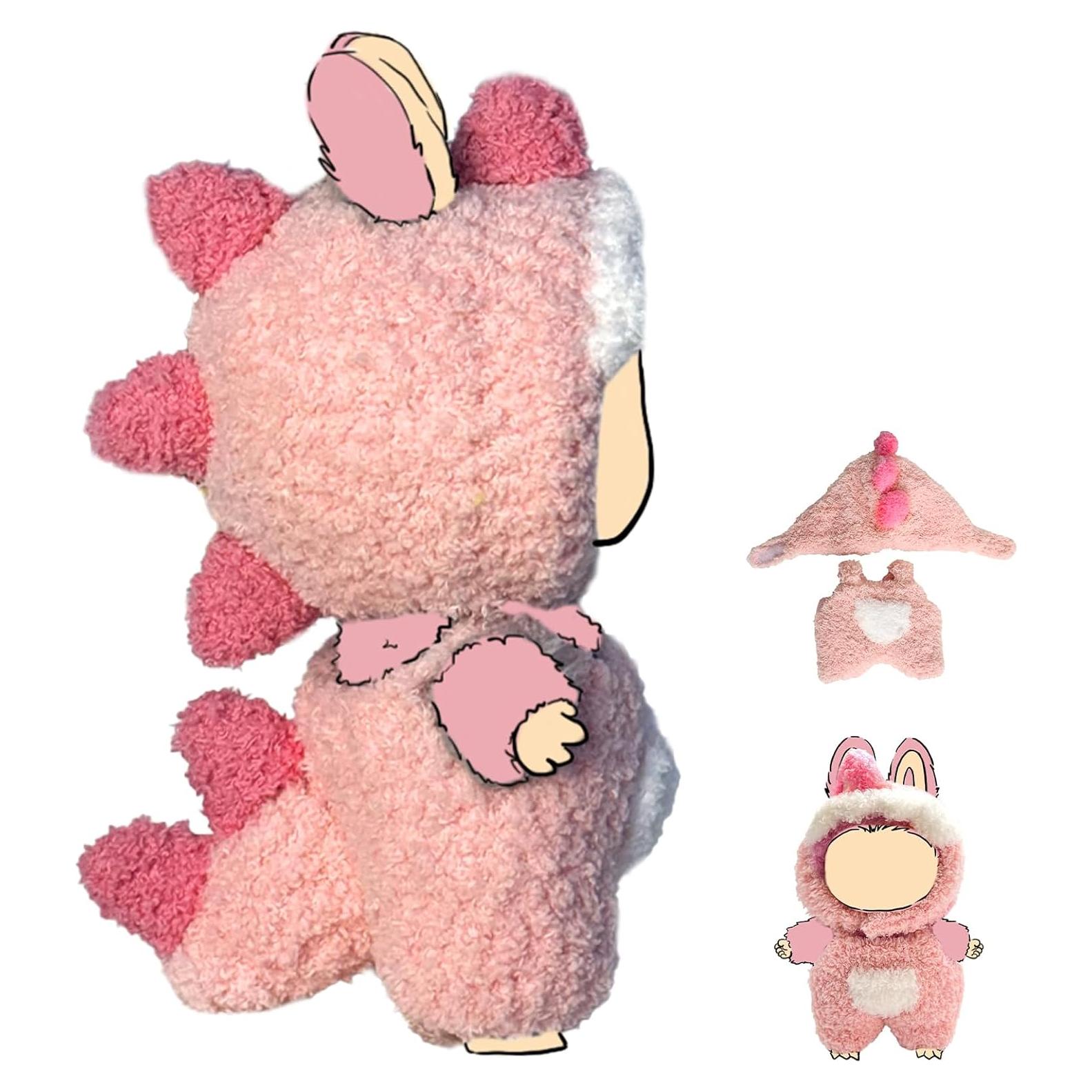 Ropa de Muñeca 17 cm LUFZFEU Traje Dinosaurio Rosa