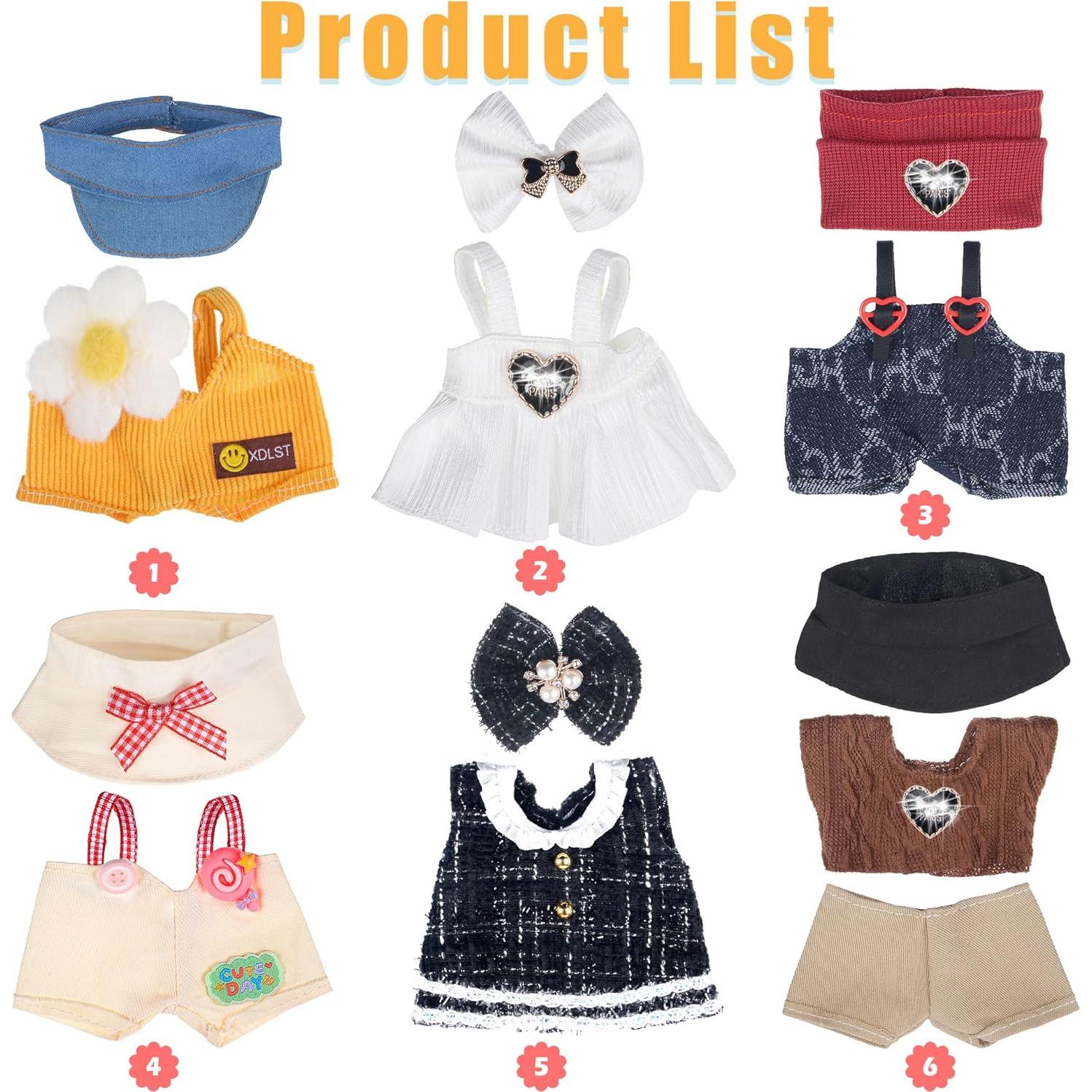 Conjunto de Ropa para Muñecas de Peluche 17cm Ebuddy - 6 Atuendos