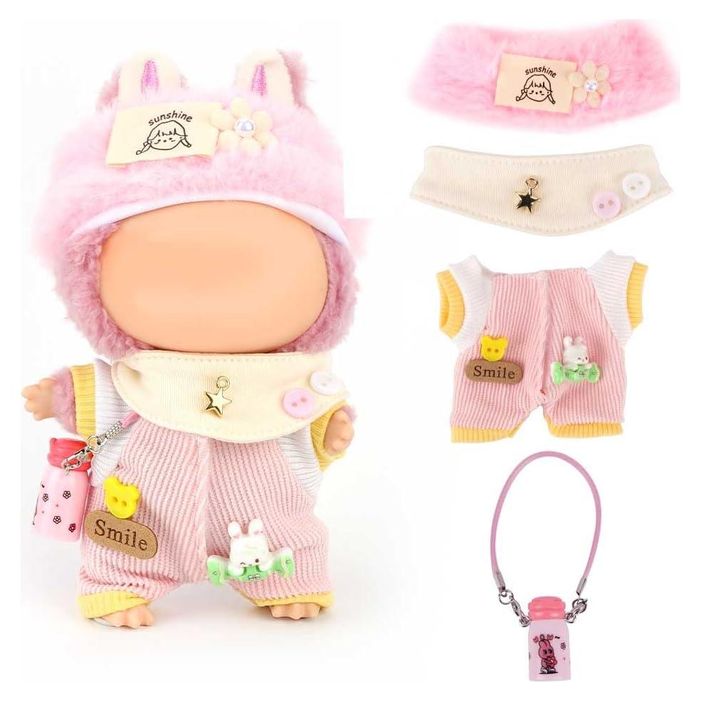 Conjunto de Ropa para Muñeca WALLFID 17cm 4 Piezas Rosa Dulce