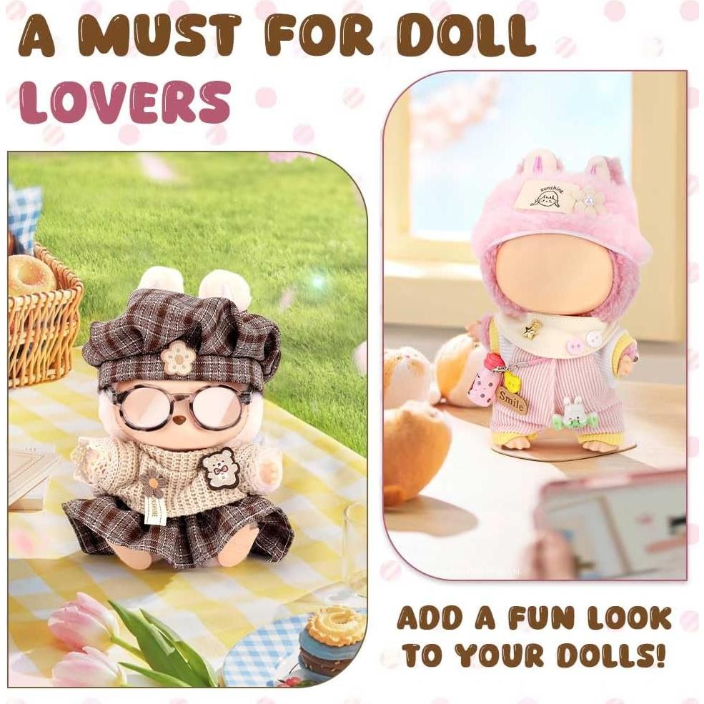 Conjunto de Ropa para Muñeca WALLFID 17cm 4 Piezas Rosa Dulce