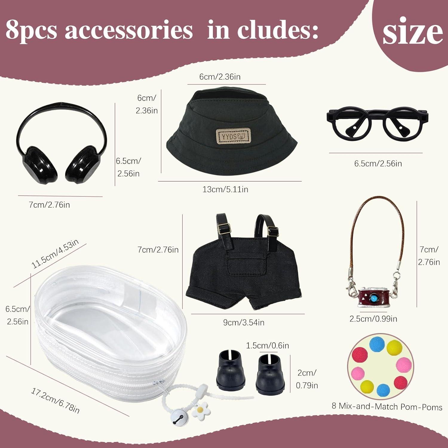 Conjunto de Overoles de Lona y Sombrero Labubu 17cm