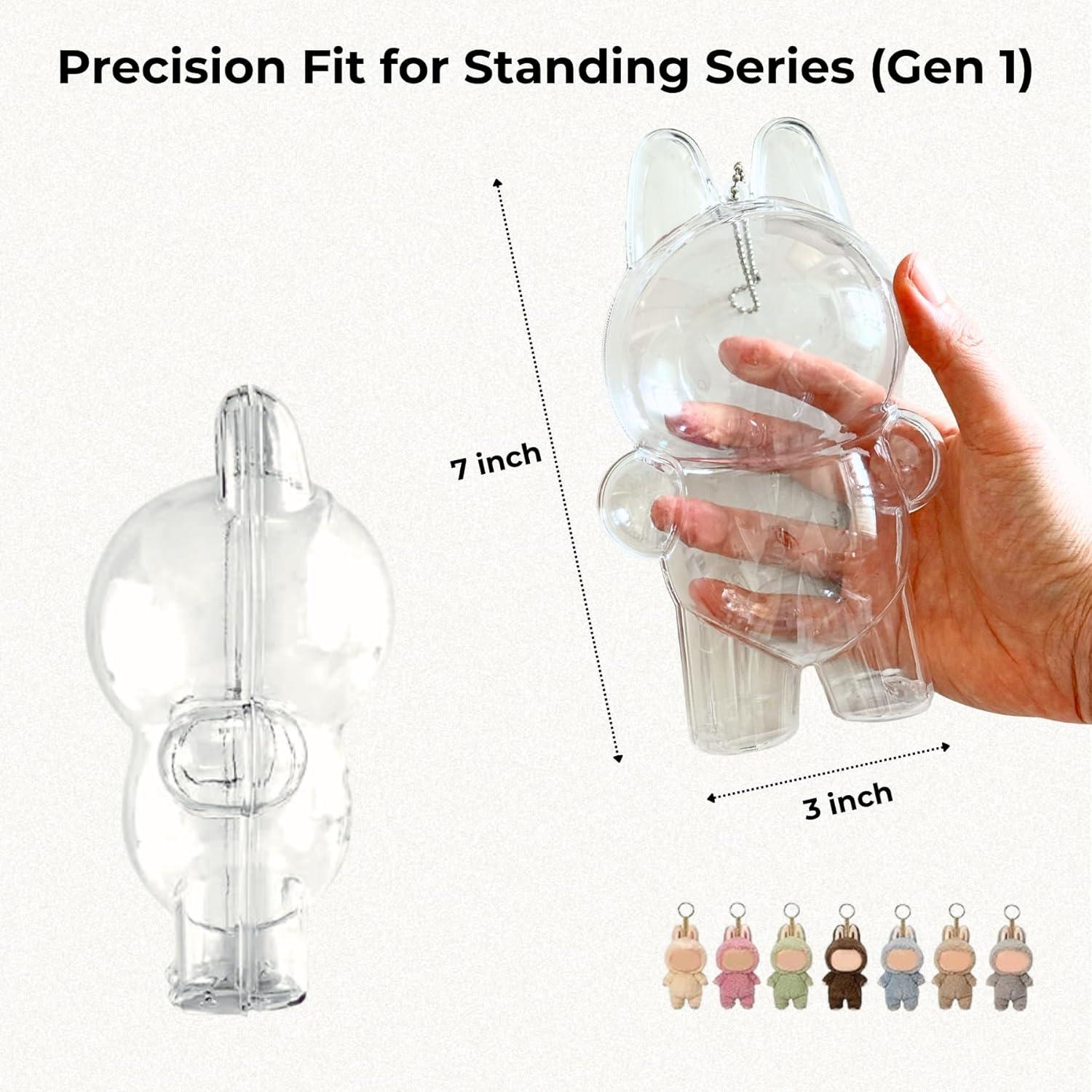 Funda Protectora Acrílica Labubu Edición de Pie con Correa