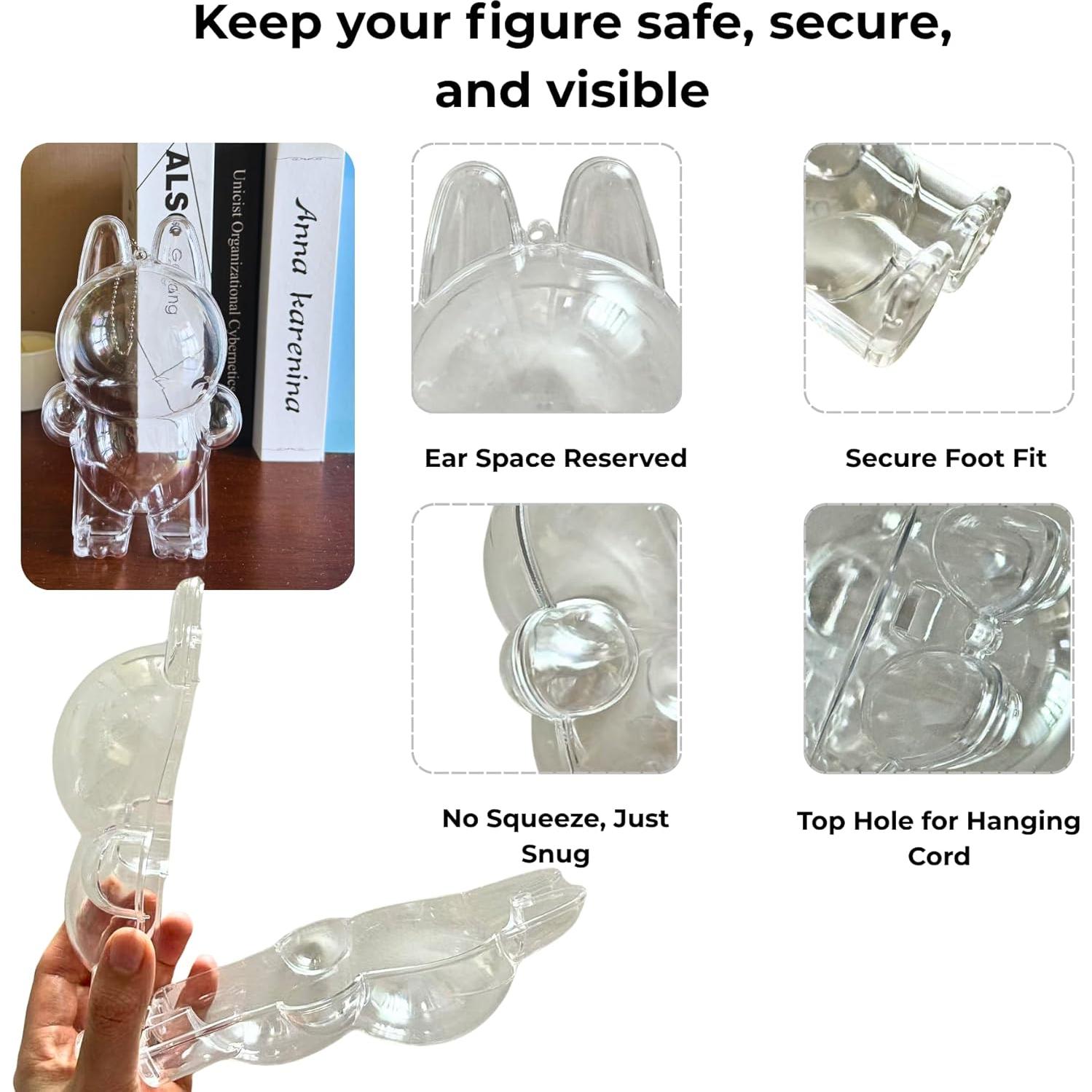 Funda Protectora Acrílica Labubu Edición de Pie con Correa