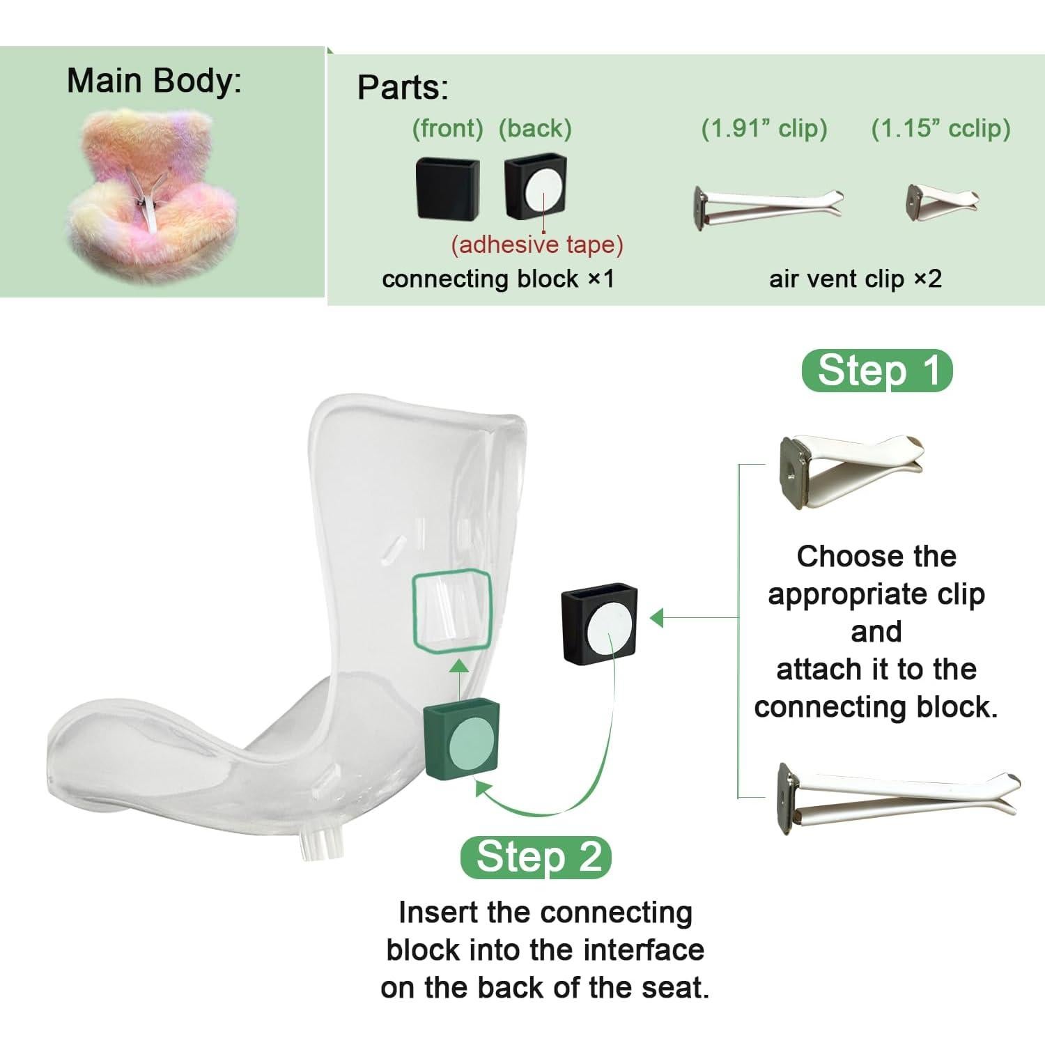 Asiento para Auto Pop Mart Labubu 15cm/17cm Amarillo-Rosa