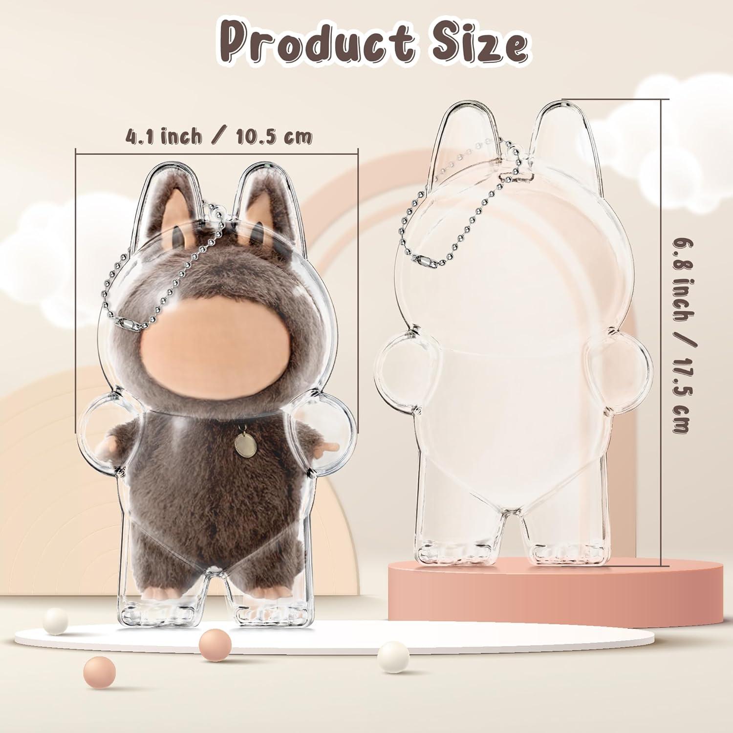 Llave de bolsa transparente LABUBU para muñeca de peluche