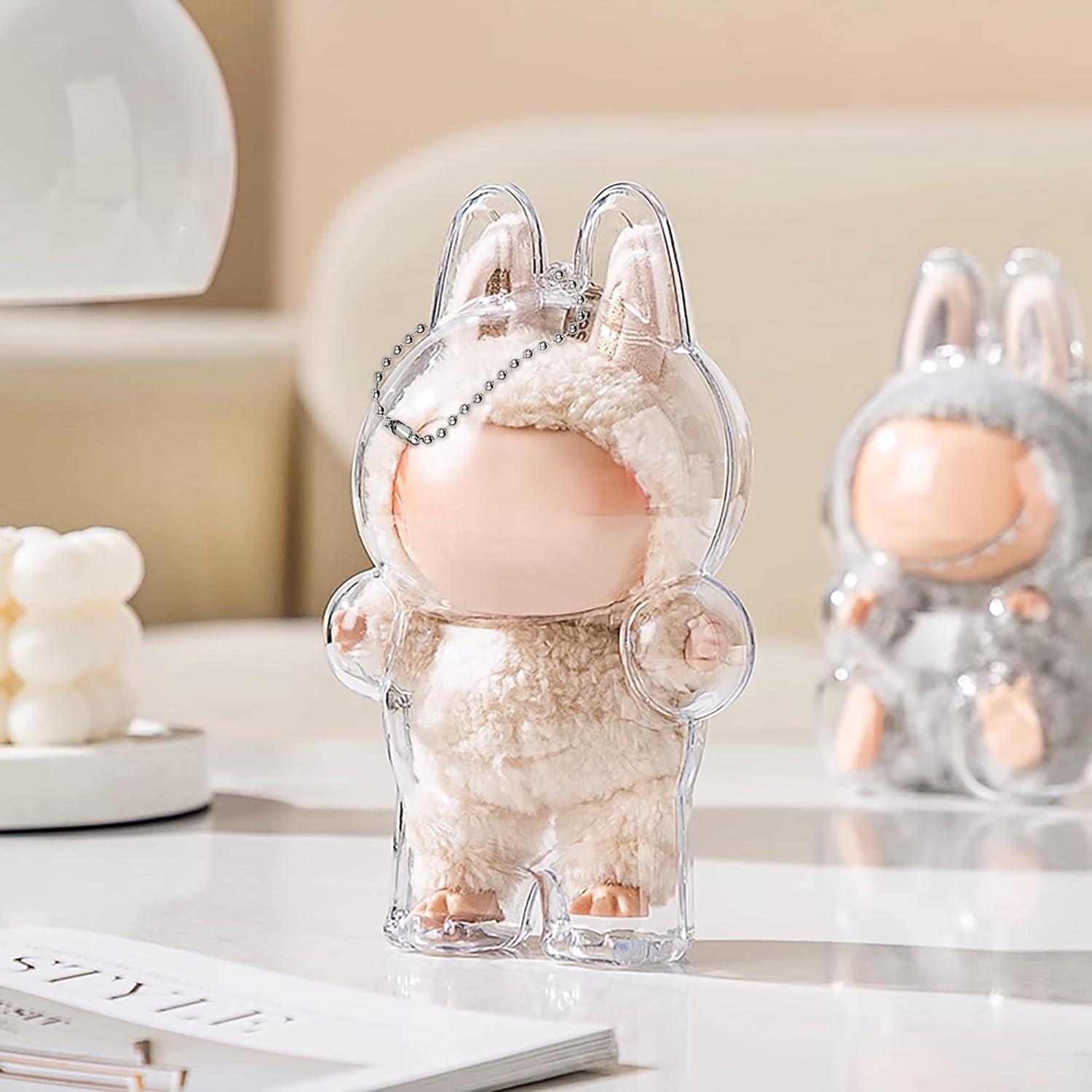 Llave de bolsa transparente LABUBU para muñeca de peluche