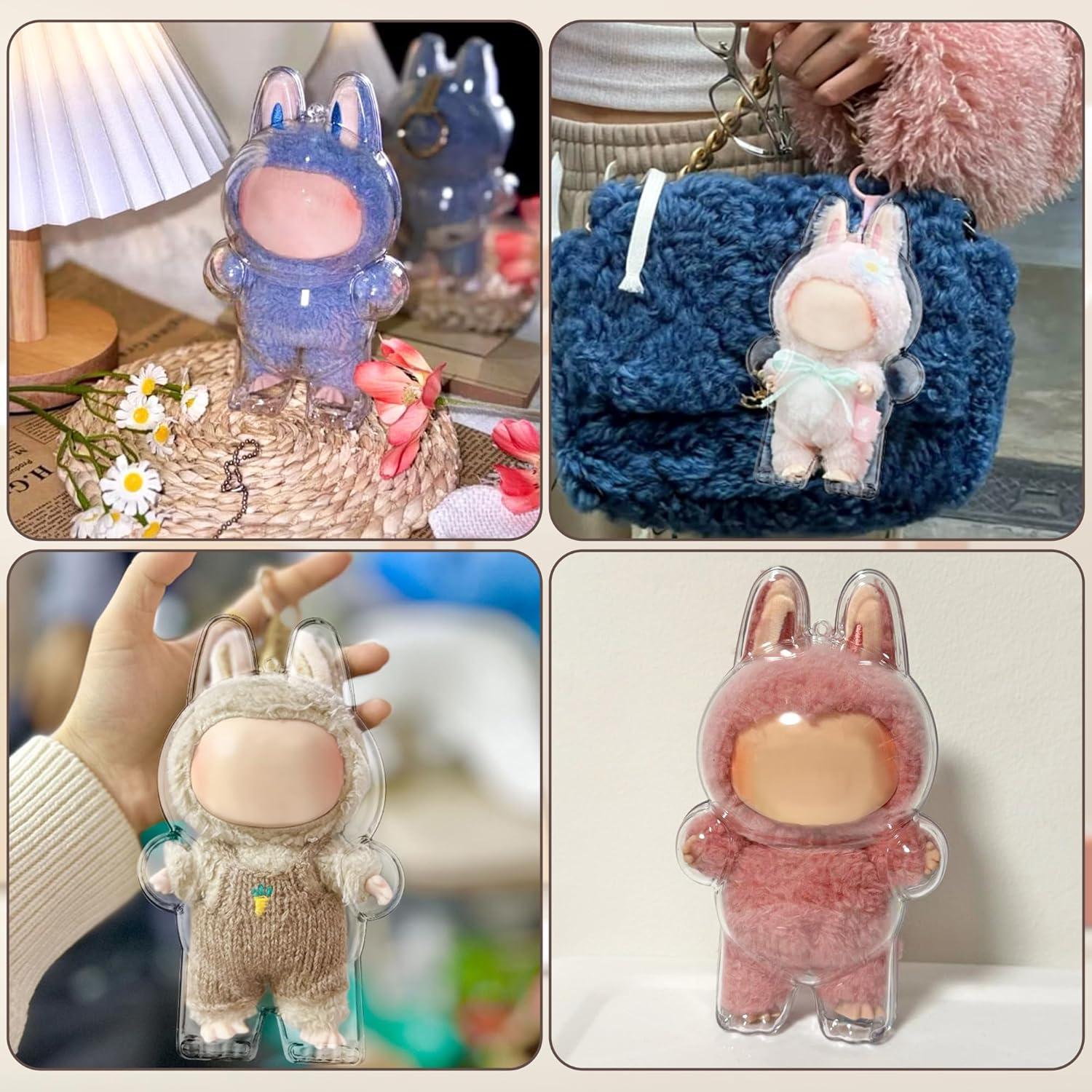Llave de bolsa transparente LABUBU para muñeca de peluche