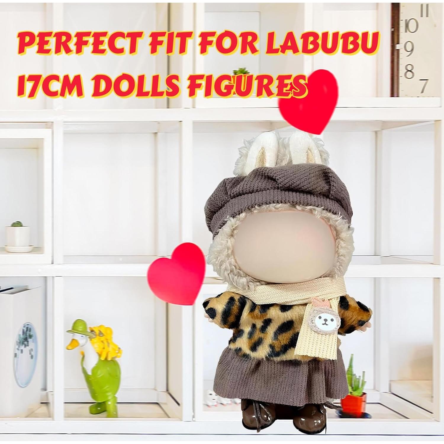 Conjunto de Ropa para Muñeca Labubu Estampado Leopardo 17cm