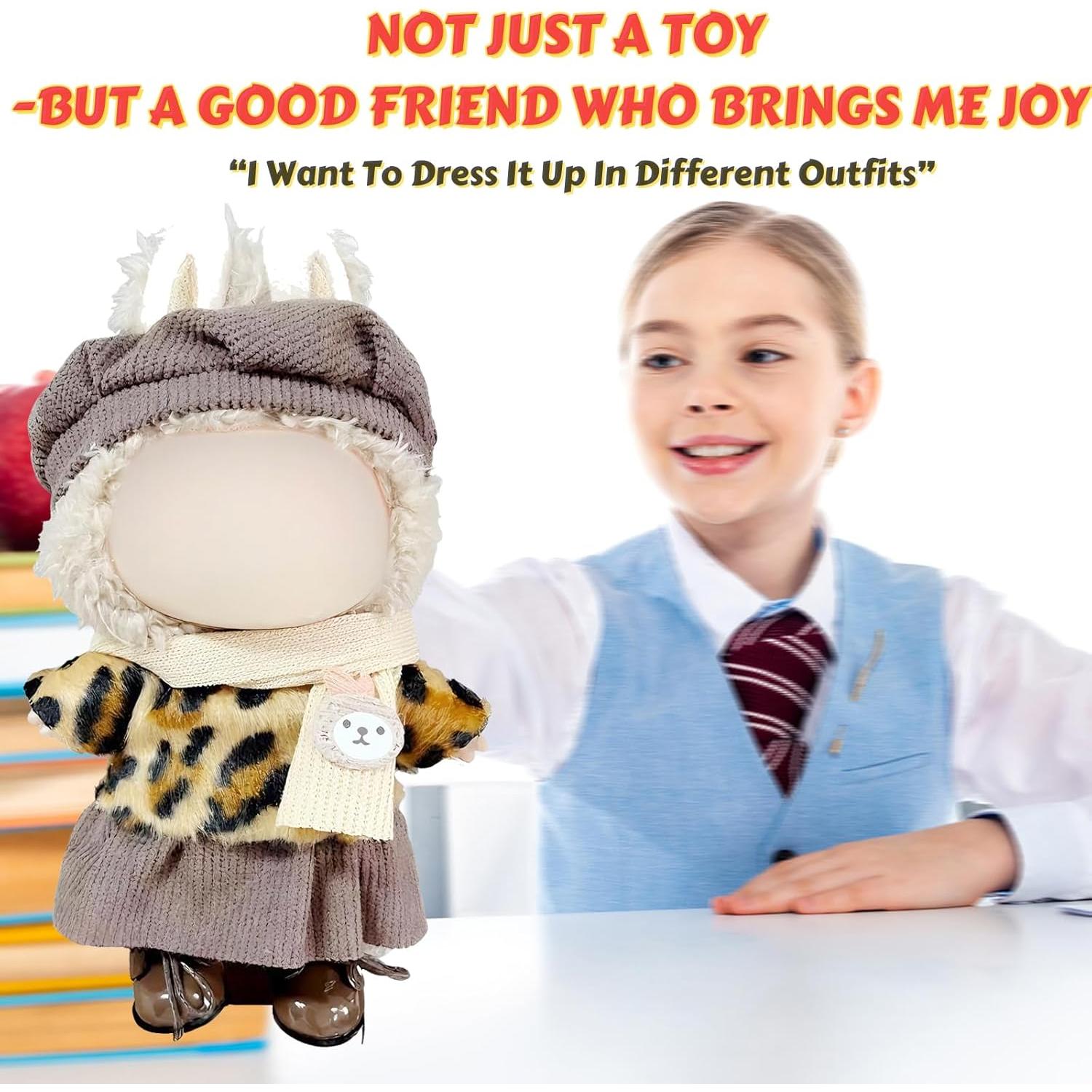 Conjunto de Ropa para Muñeca Labubu Estampado Leopardo 17cm