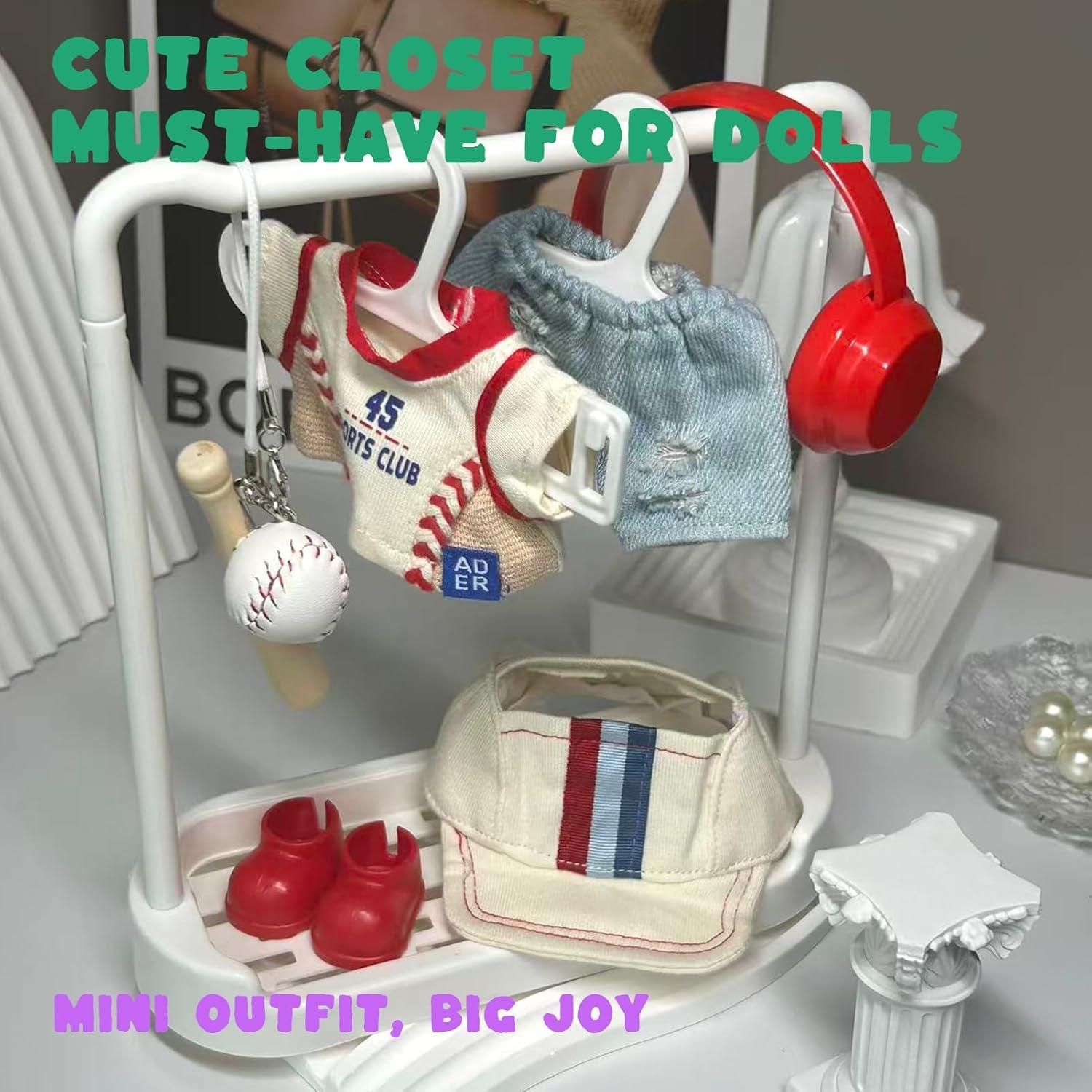 Conjunto de béisbol Labubu 7 piezas para muñecas 15-17cm