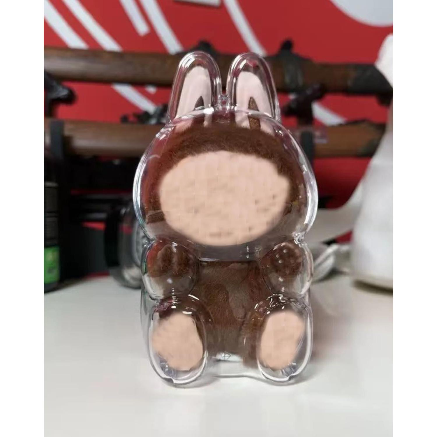 Funda Protectora Acrílica 360° para Muñeca Labubu - Modelo Sentado