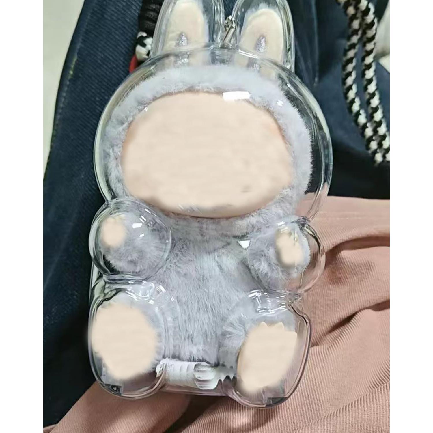 Funda Protectora Acrílica 360° para Muñeca Labubu - Modelo Sentado