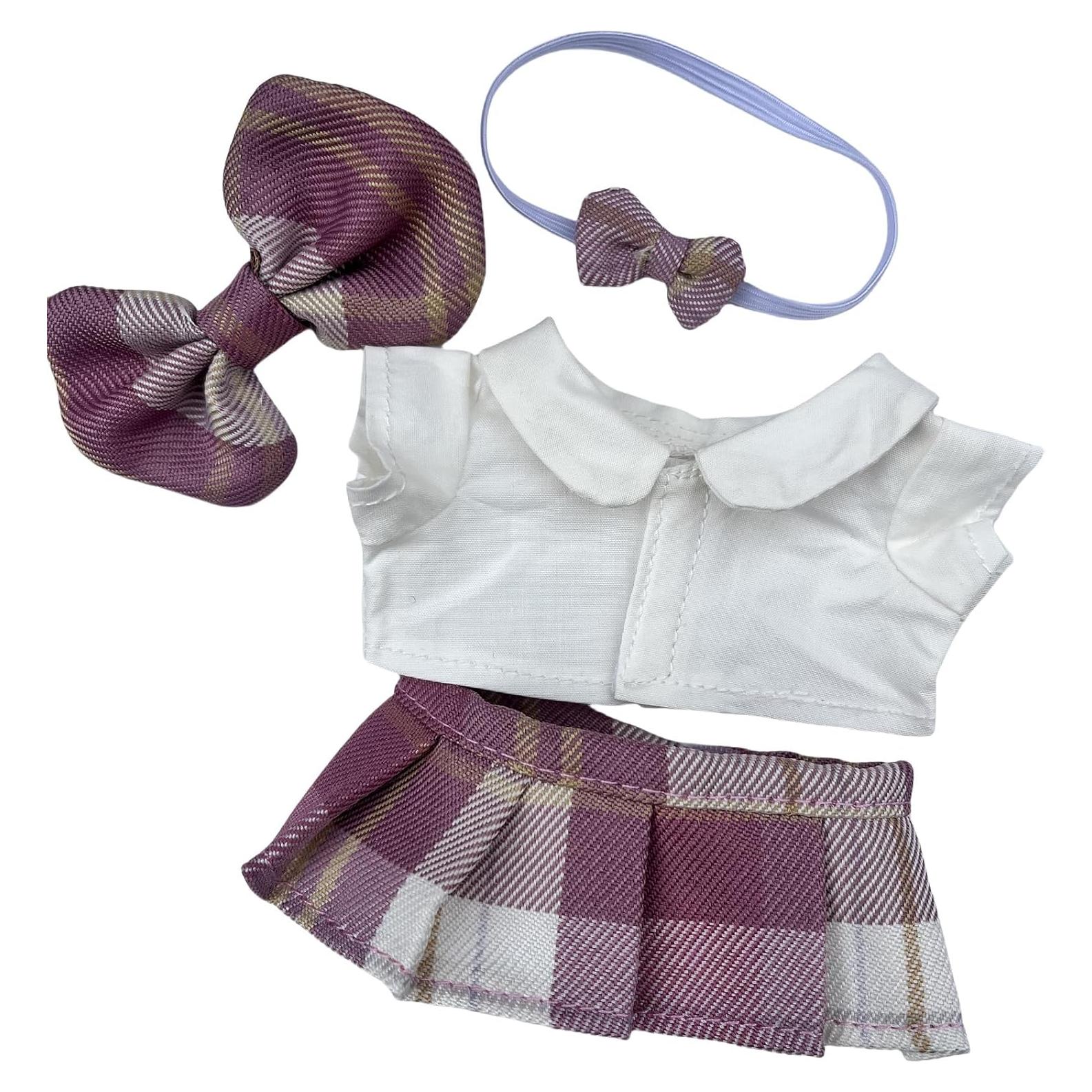 Generic Clothes Made for Labubu (Doll NOT Included) Fashion Doll Outfit Accessories Set Dress Up Skirt Compatible with La bubu (Pink)