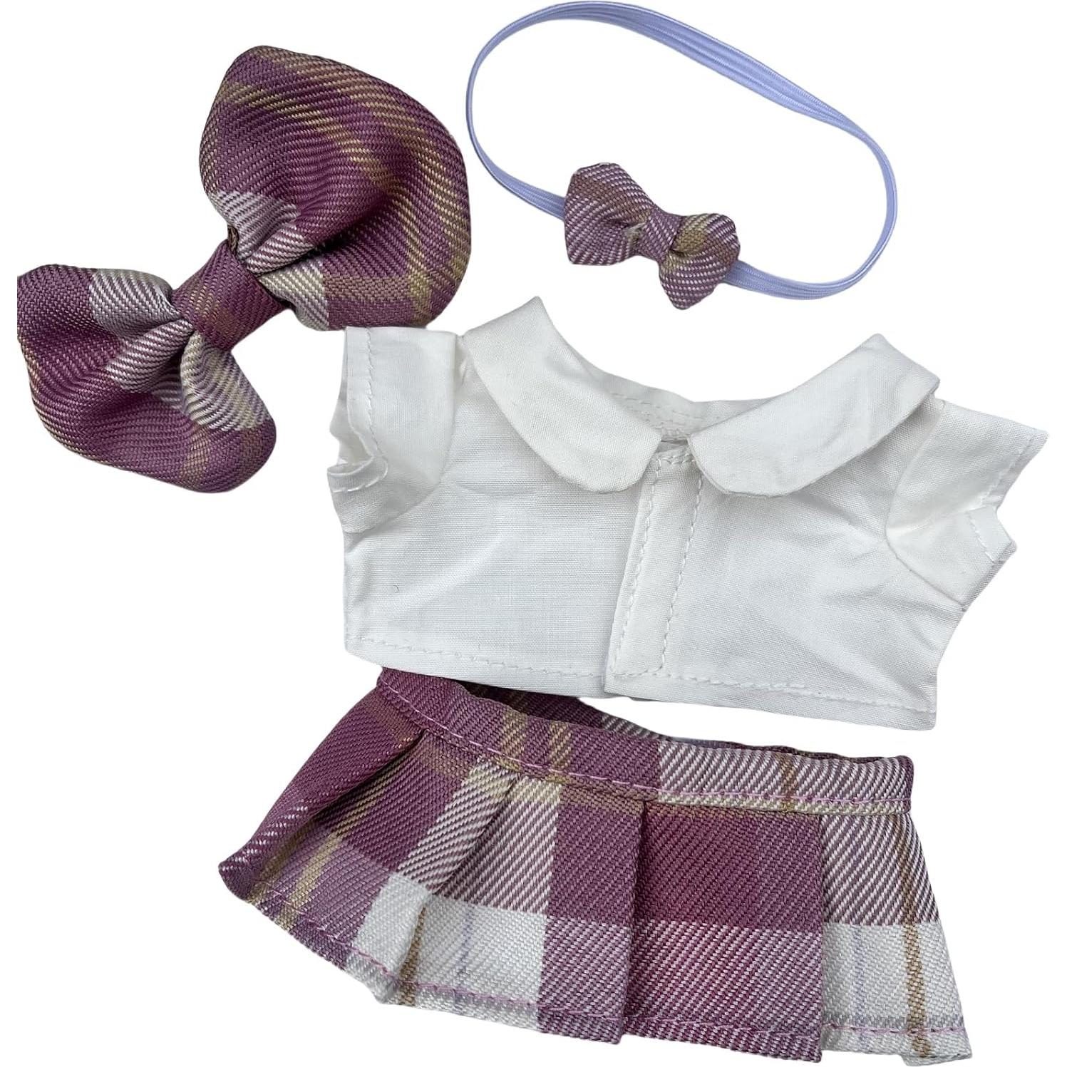 Generic Clothes Made for Labubu (Doll NOT Included) Fashion Doll Outfit Accessories Set Dress Up Skirt Compatible with La bubu (Pink)