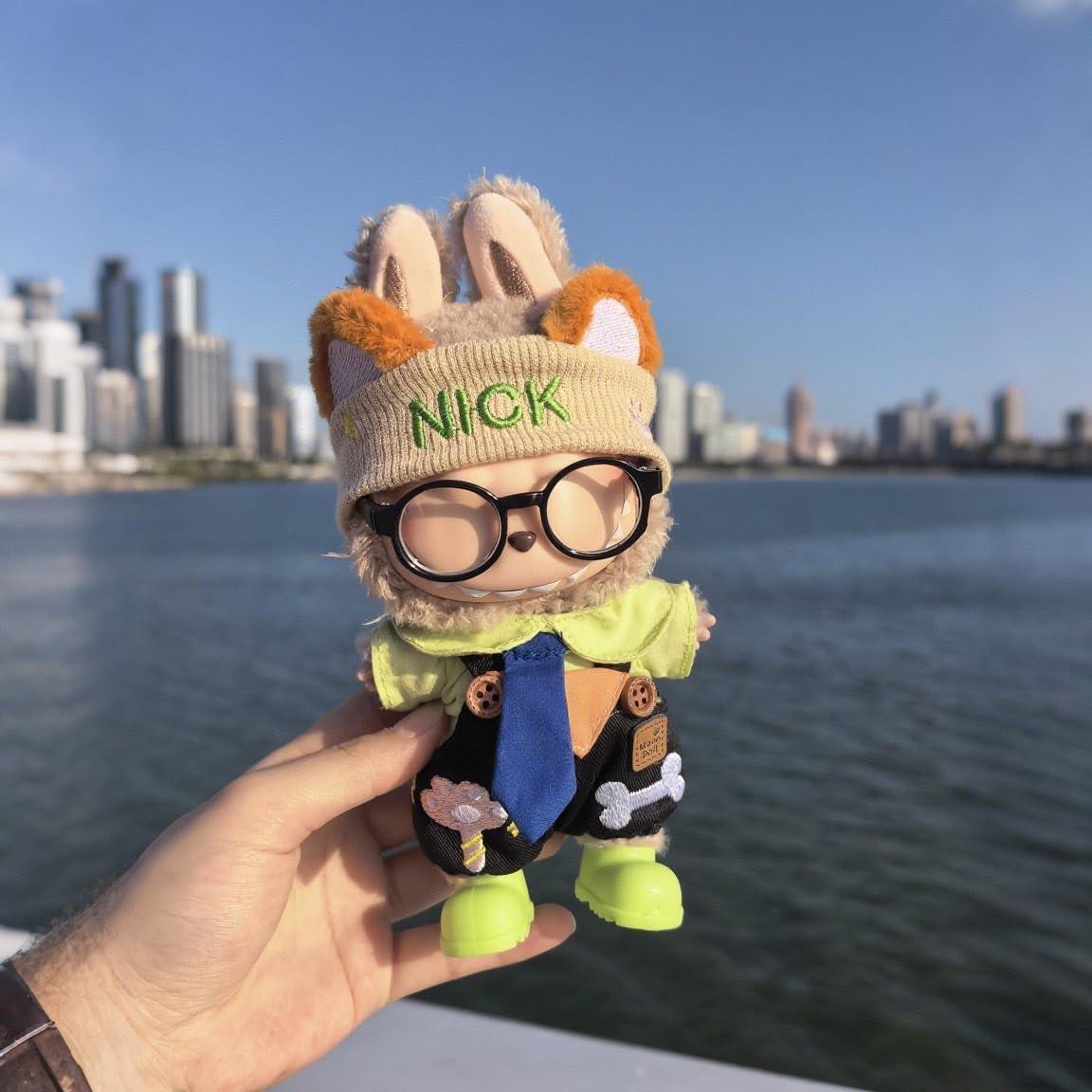 Ropa de muñeca Labubu - Conjunto zorro 6 piezas 17 cm