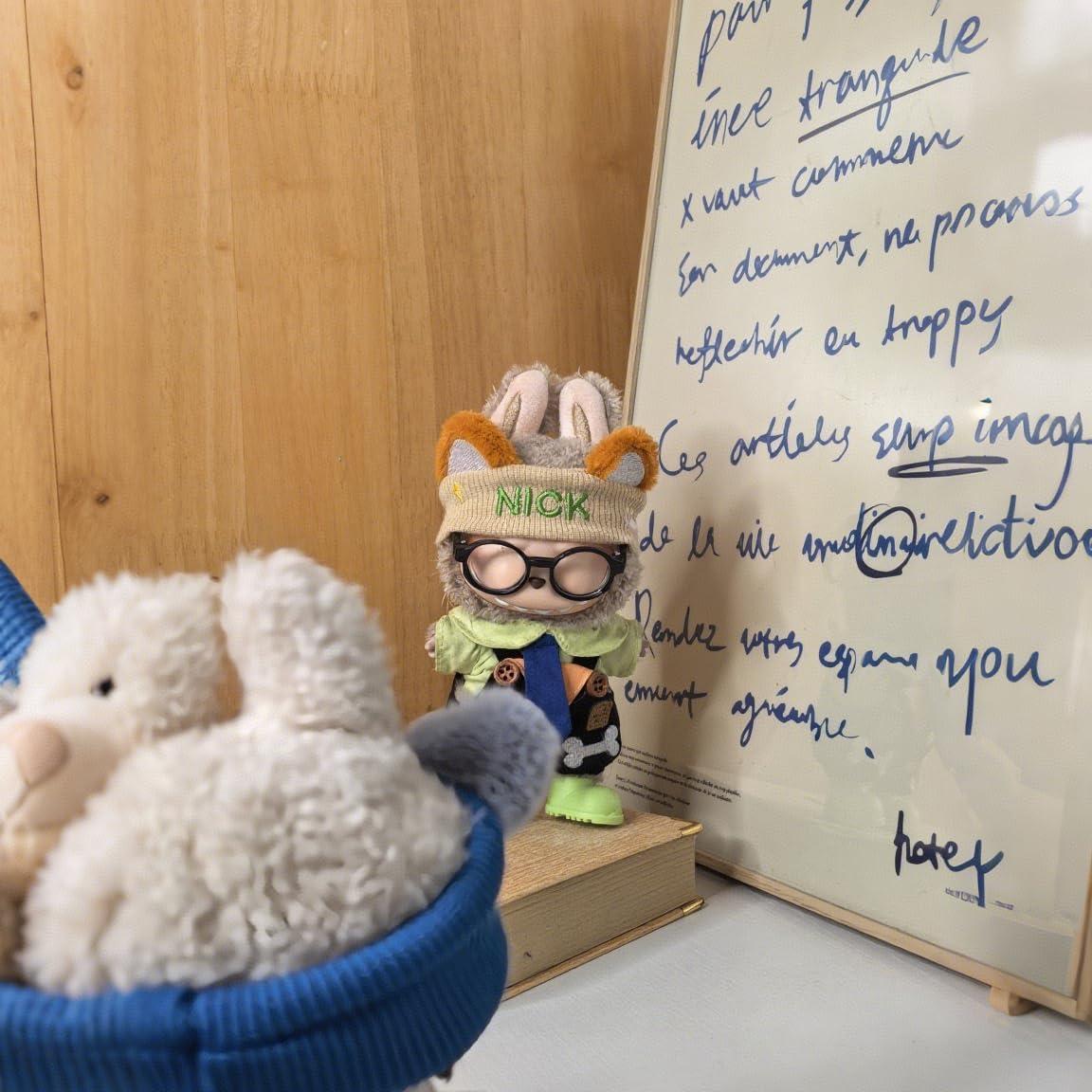 Ropa de muñeca Labubu - Conjunto zorro 6 piezas 17 cm