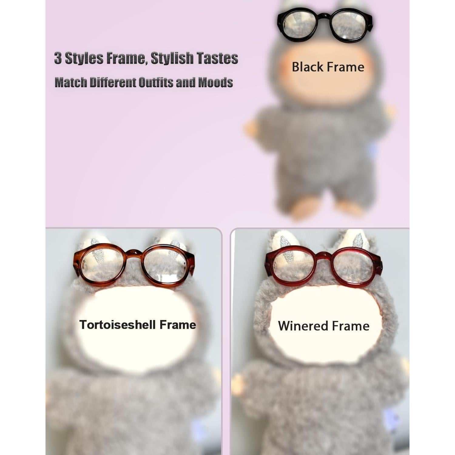 Gafas para Muñecas Lopau - 3 Piezas, 10-17 cm, 3 Colores