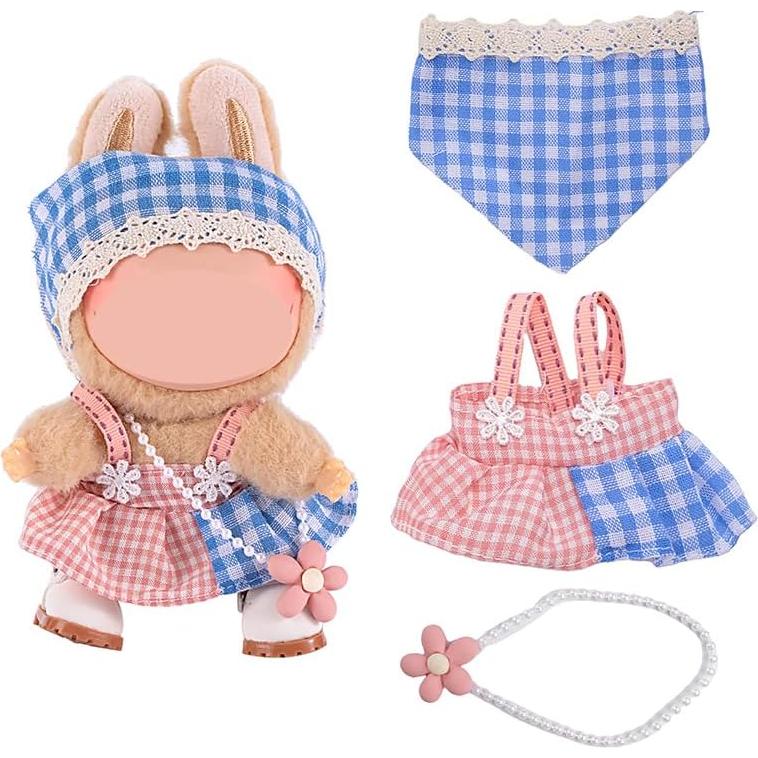 Conjunto de Ropa para Muñeca Labubu 17cm 2pack Rosa